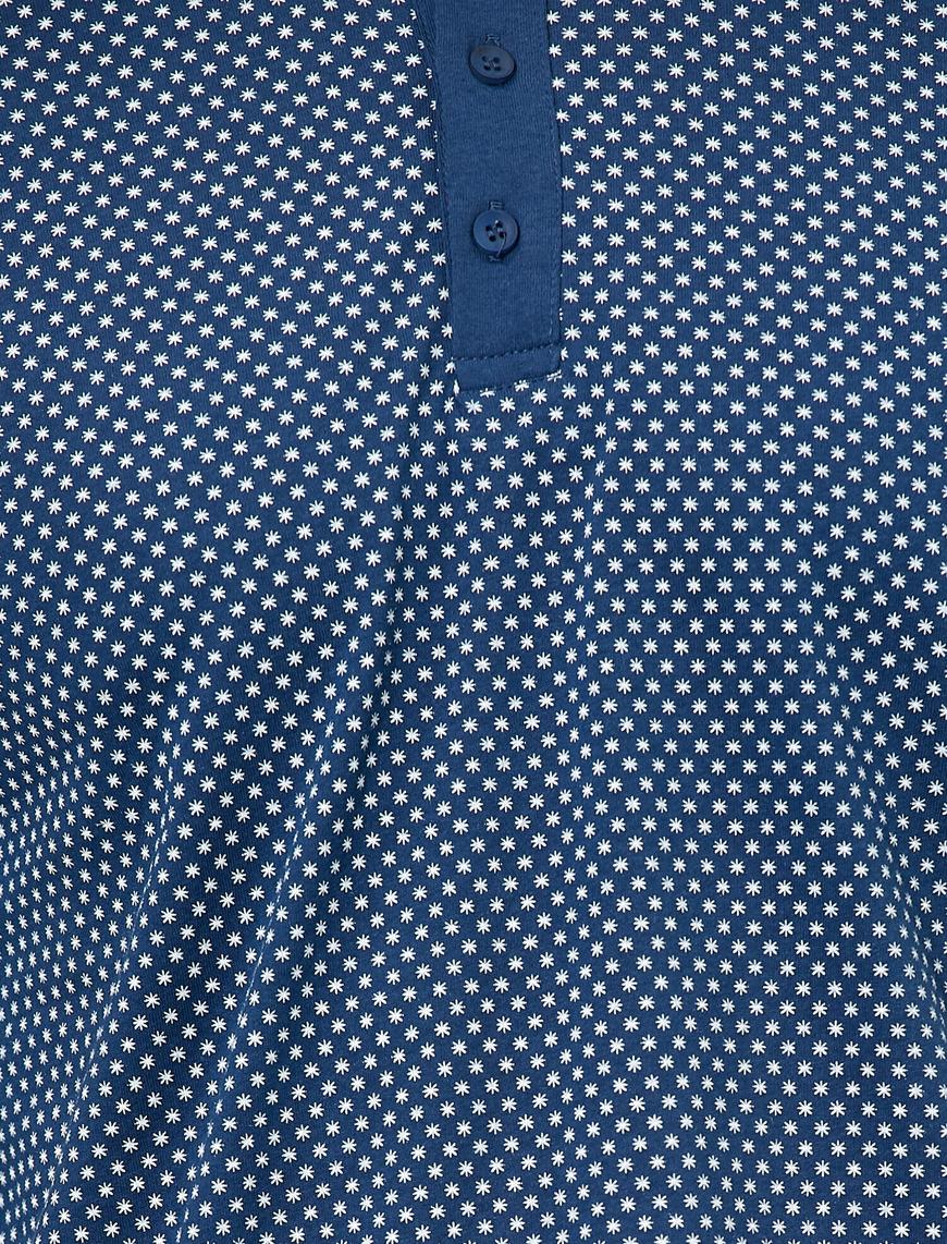   Polo Yaka Geometrik Desenli Süprem Kumaş Slim Fit Tişört