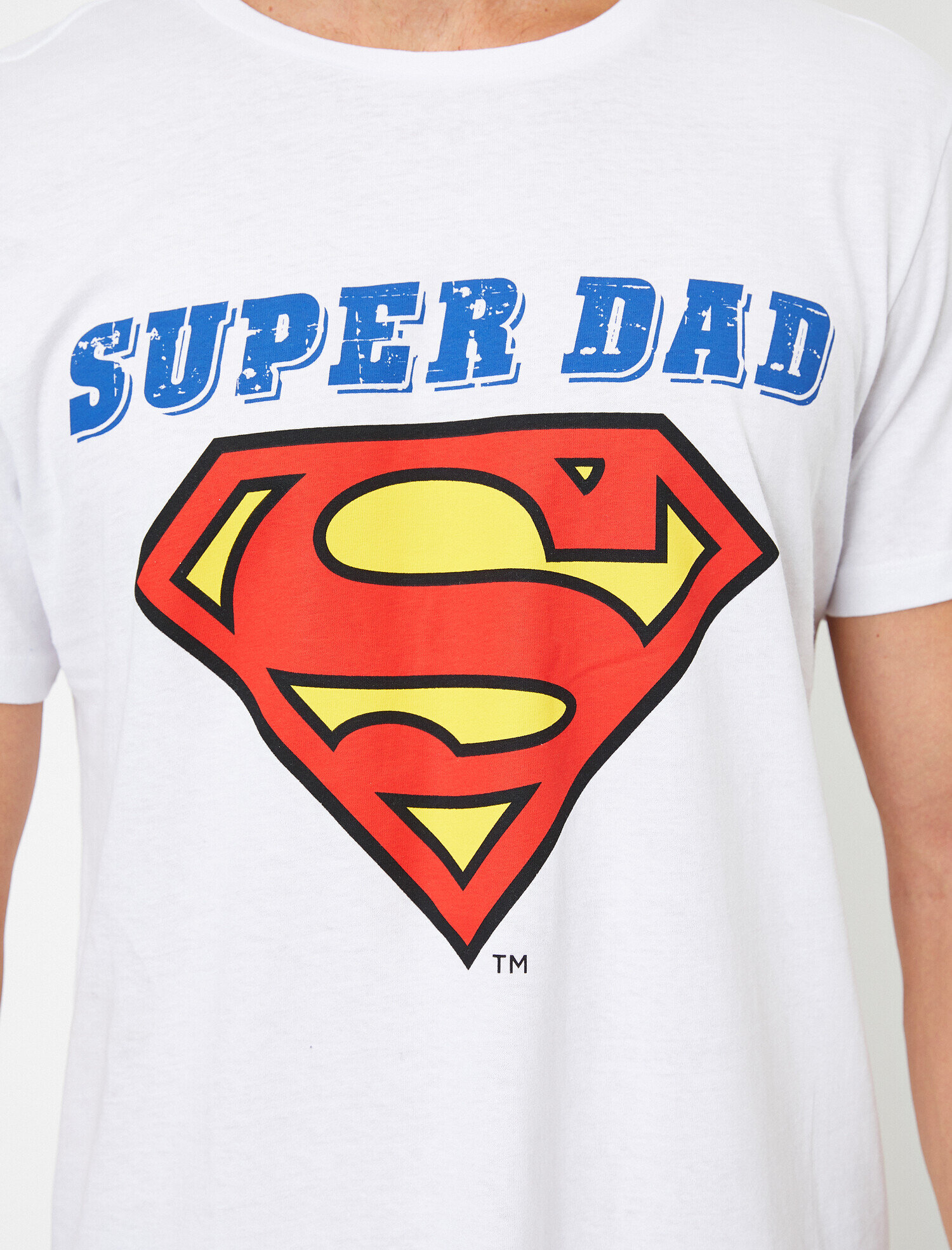   Pamuklu Bisiklet Yaka Warner Bros Lisanslı Super Dad Tişört