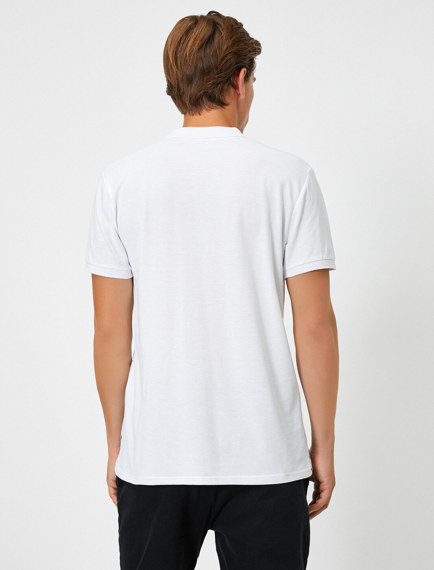   Polo Yaka Metraj Baskılı Slim Fit Tişört