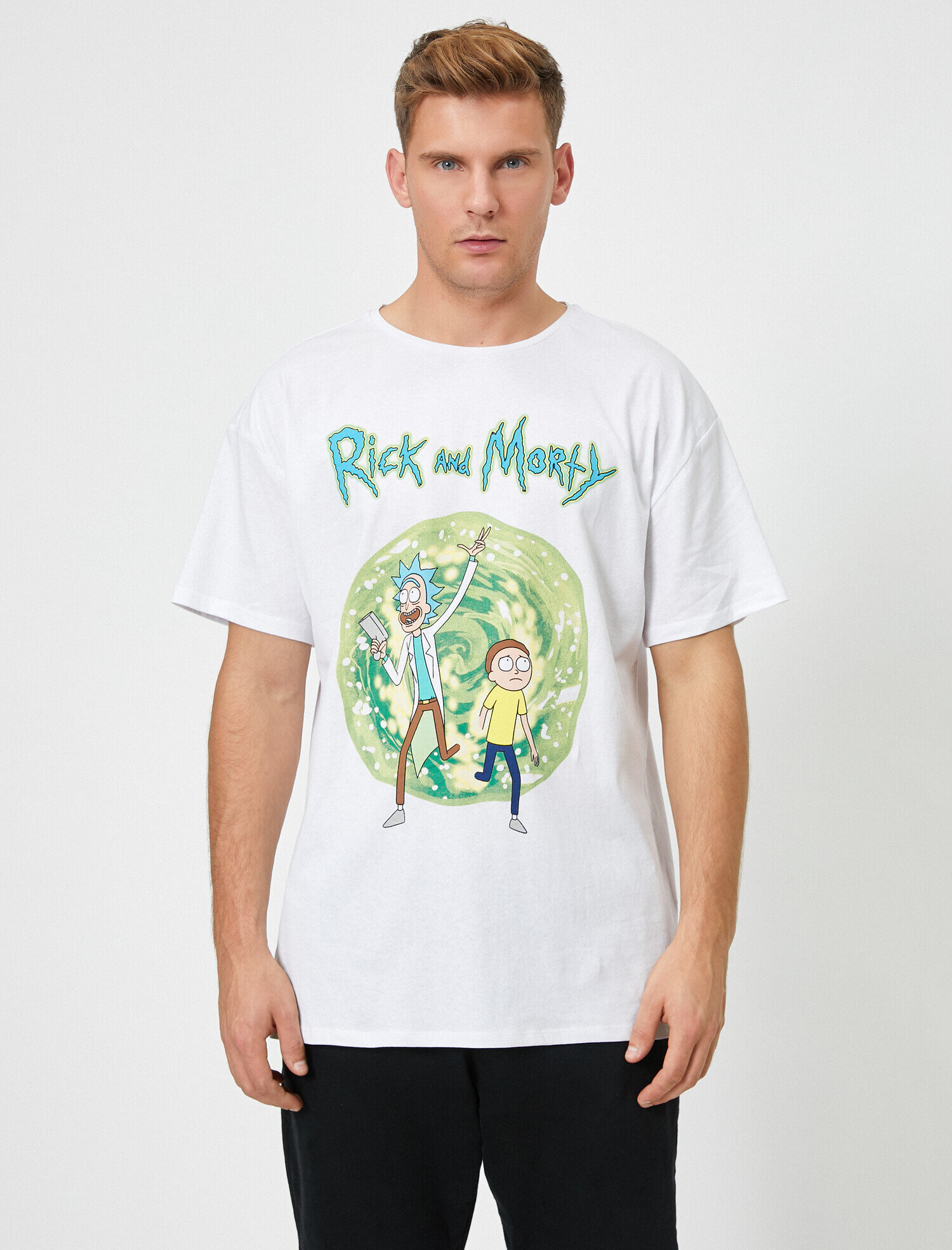   Rick and Morty Lisanslı Baskılı Kısa Kollu Tişört