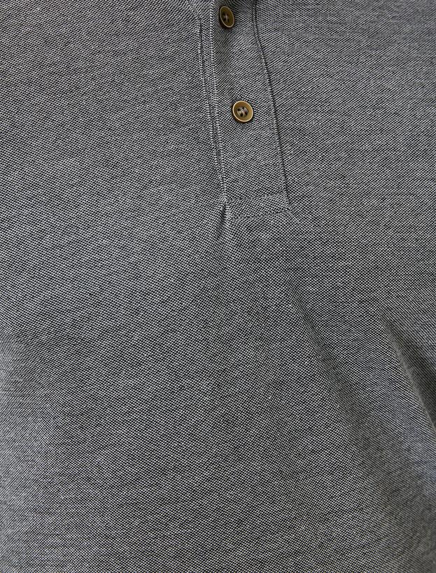  Polo Yaka Kol Ucu ve Yakası Çizgili Slim Fit Tişört