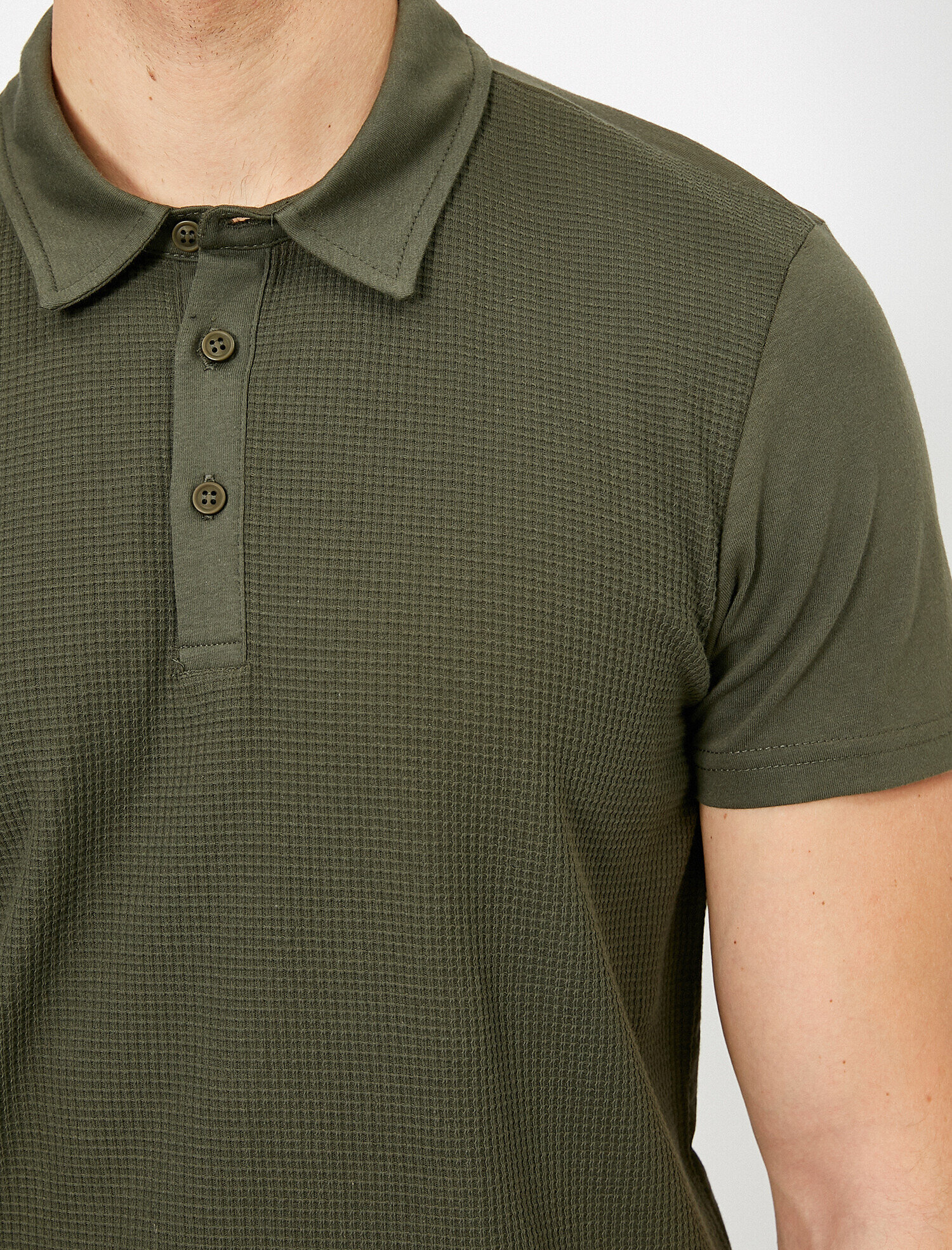   Polo Yaka Dokulu Kumaş Slim Fit Tişört