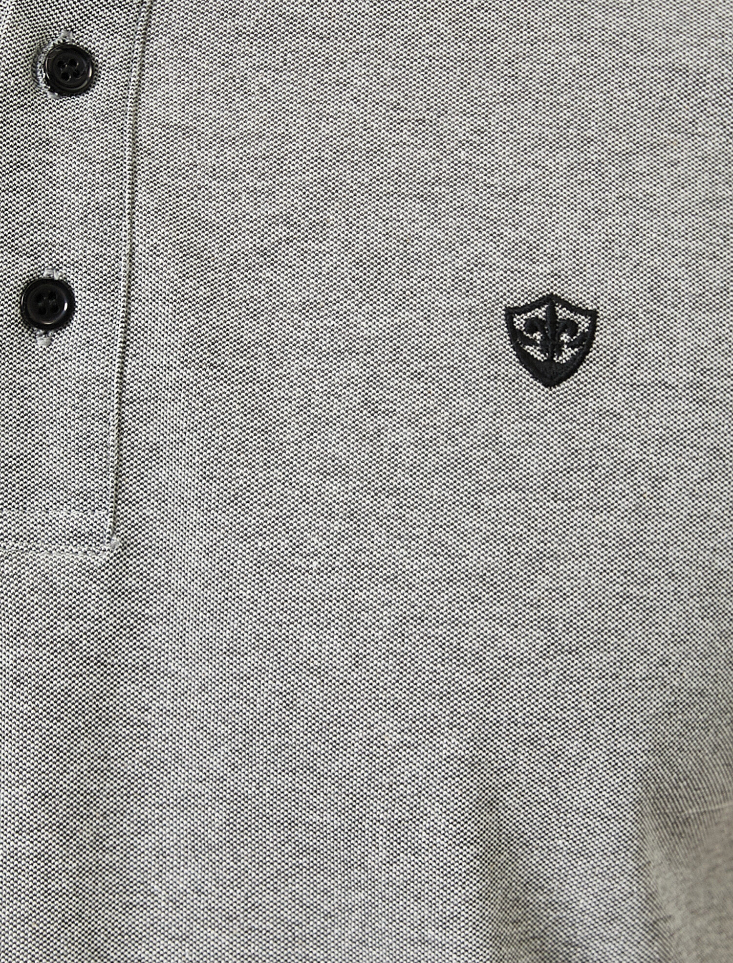   Polo Yaka İşleme Detaylı Desenli Kumaş Slim Fit Tişört