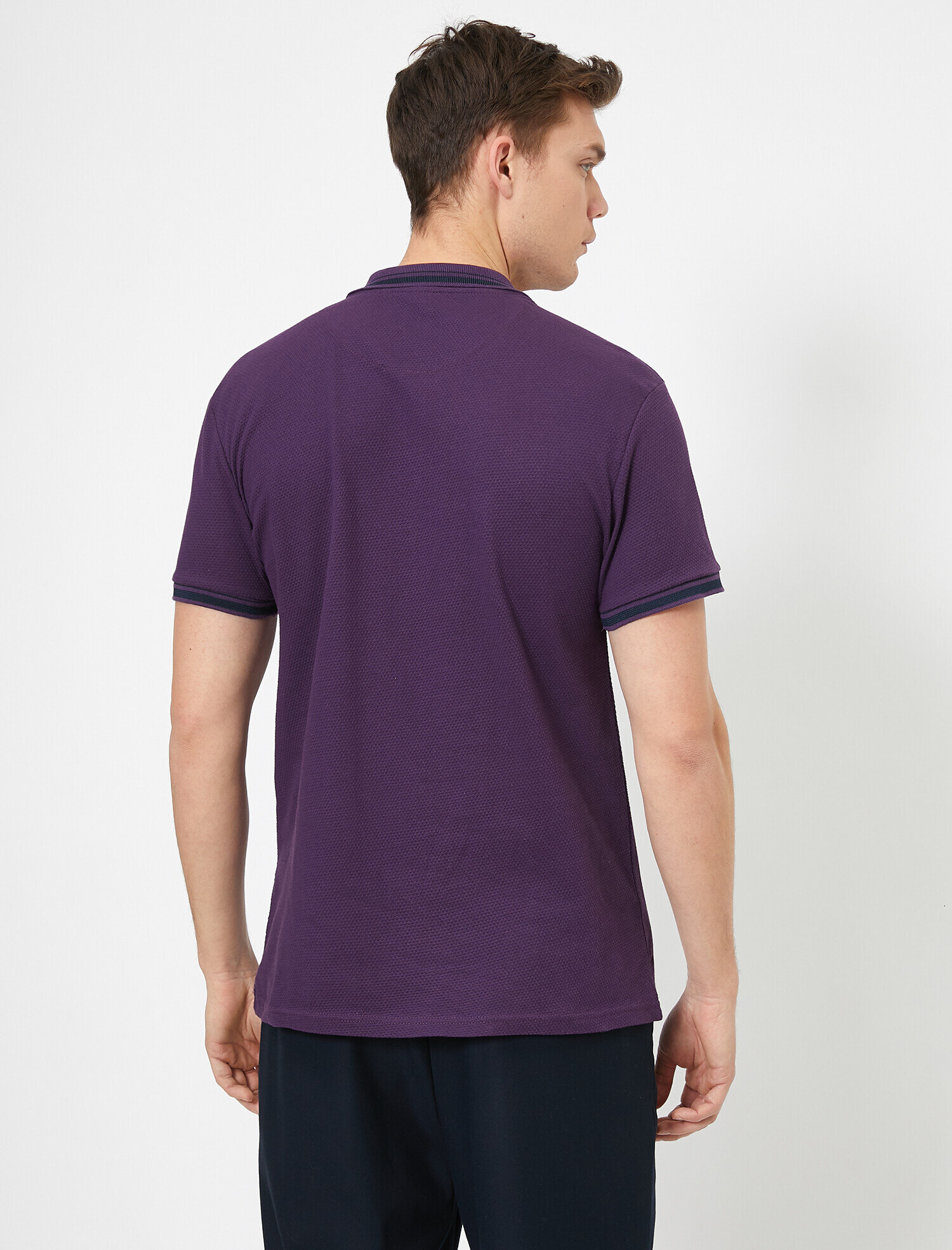   Polo Yaka Kısa Kollu Dar Kesim Tişört