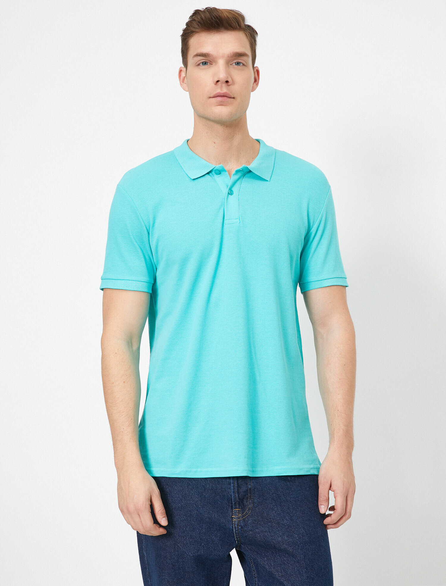 Polo Yaka Kısa Kollu Dar Kesim Basic Tişört