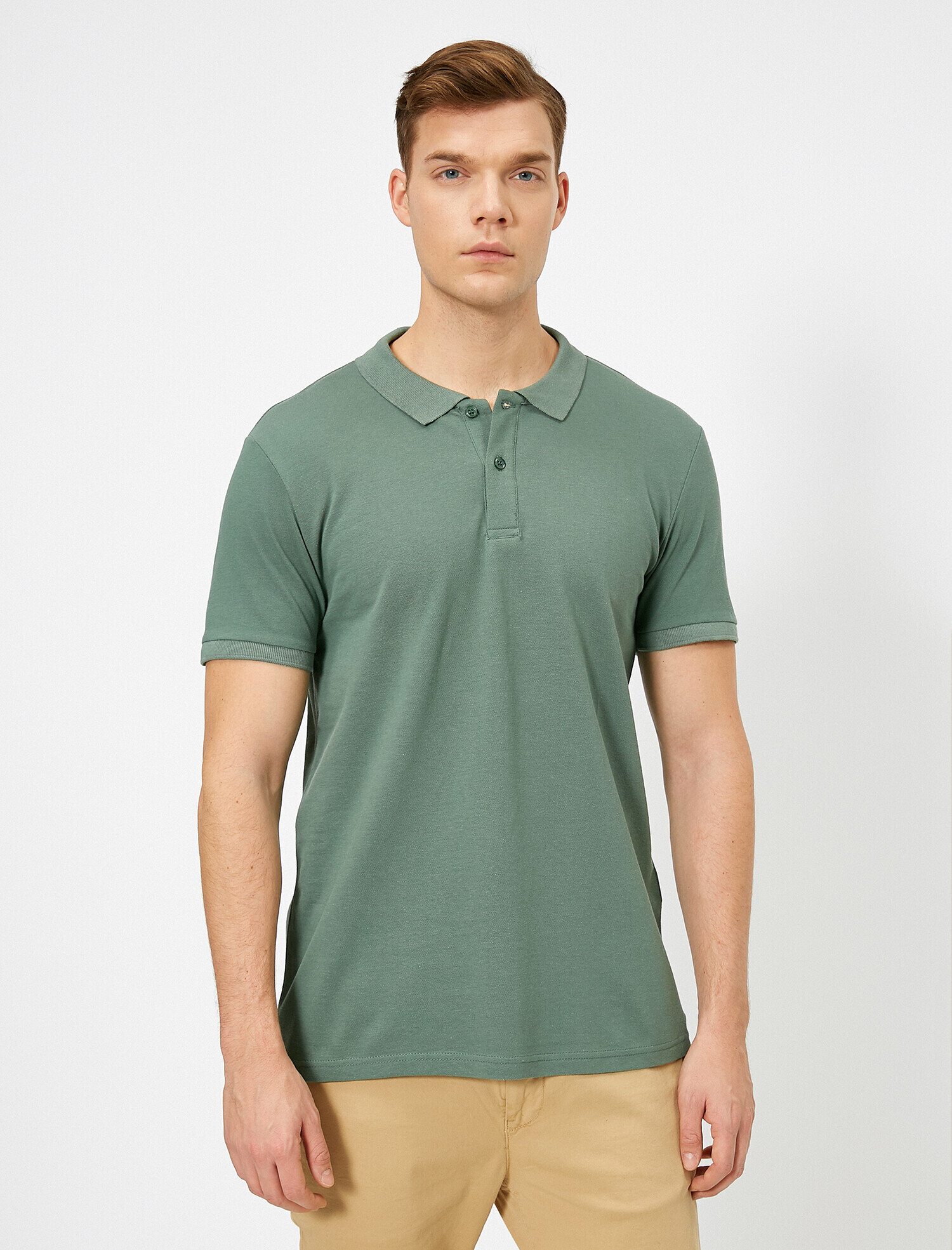   Polo Yaka Kısa Kollu Dar Kesim Basic Tişört