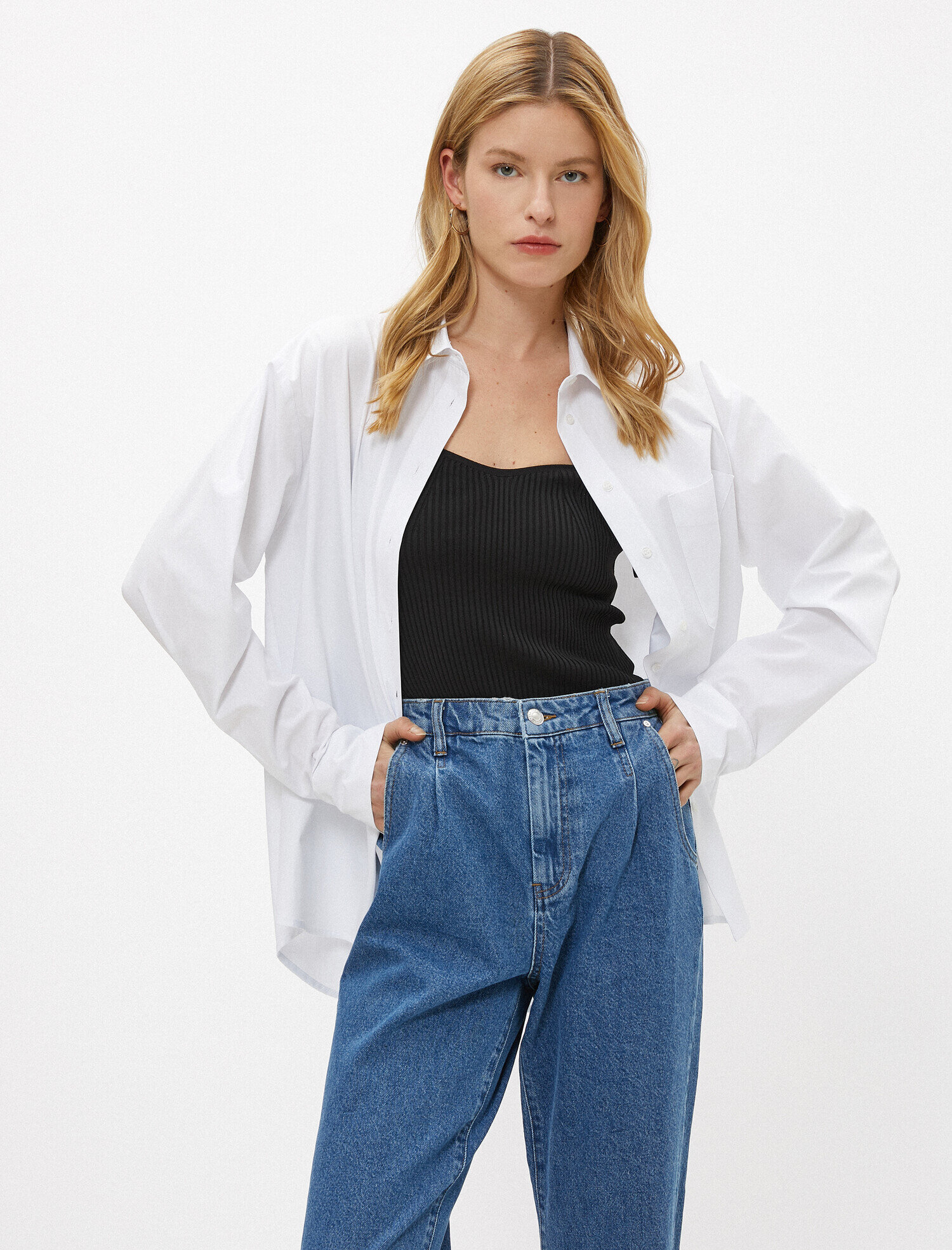 Poplin Pamuklu Gömlek Oversize