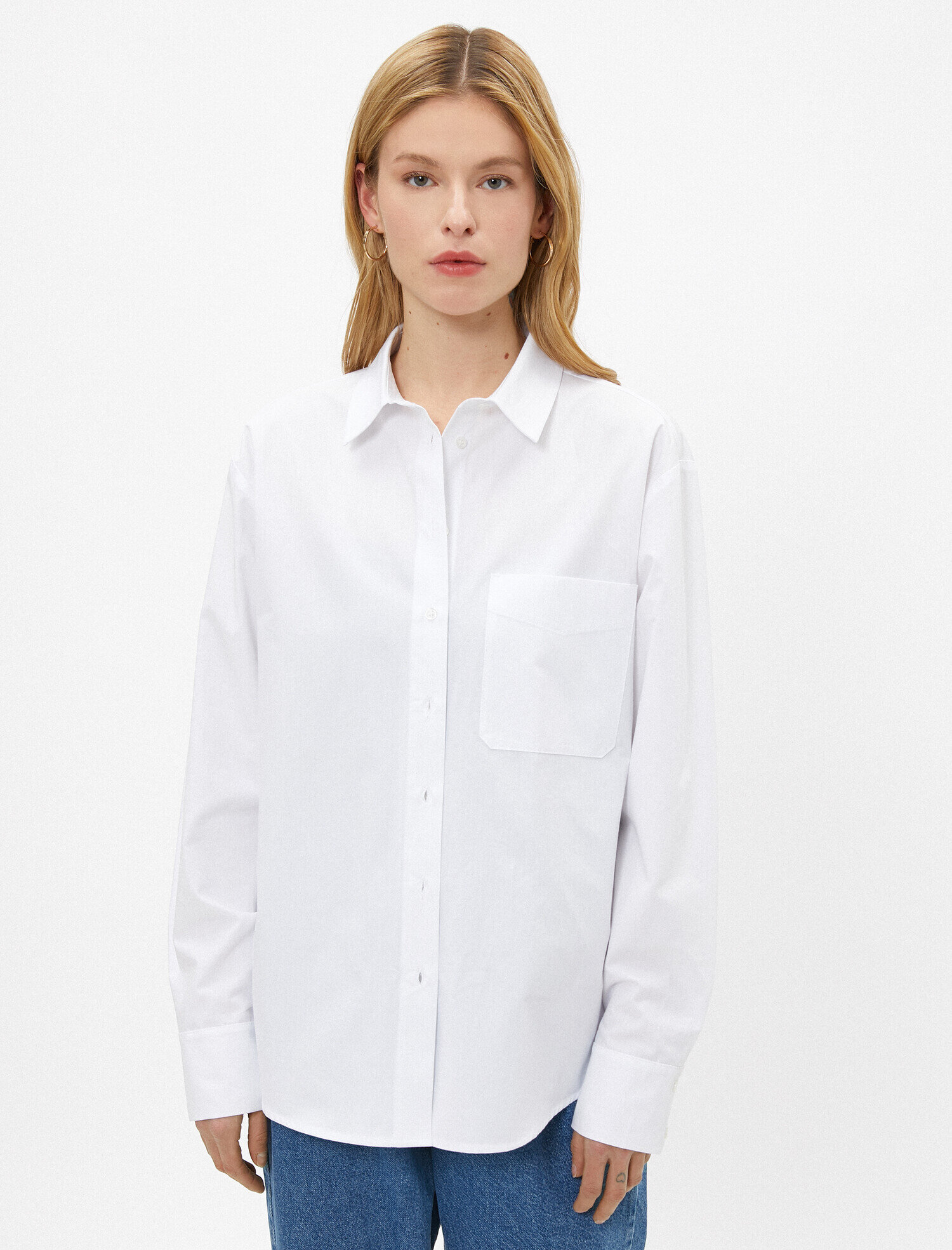 Poplin Pamuklu Gömlek Oversize