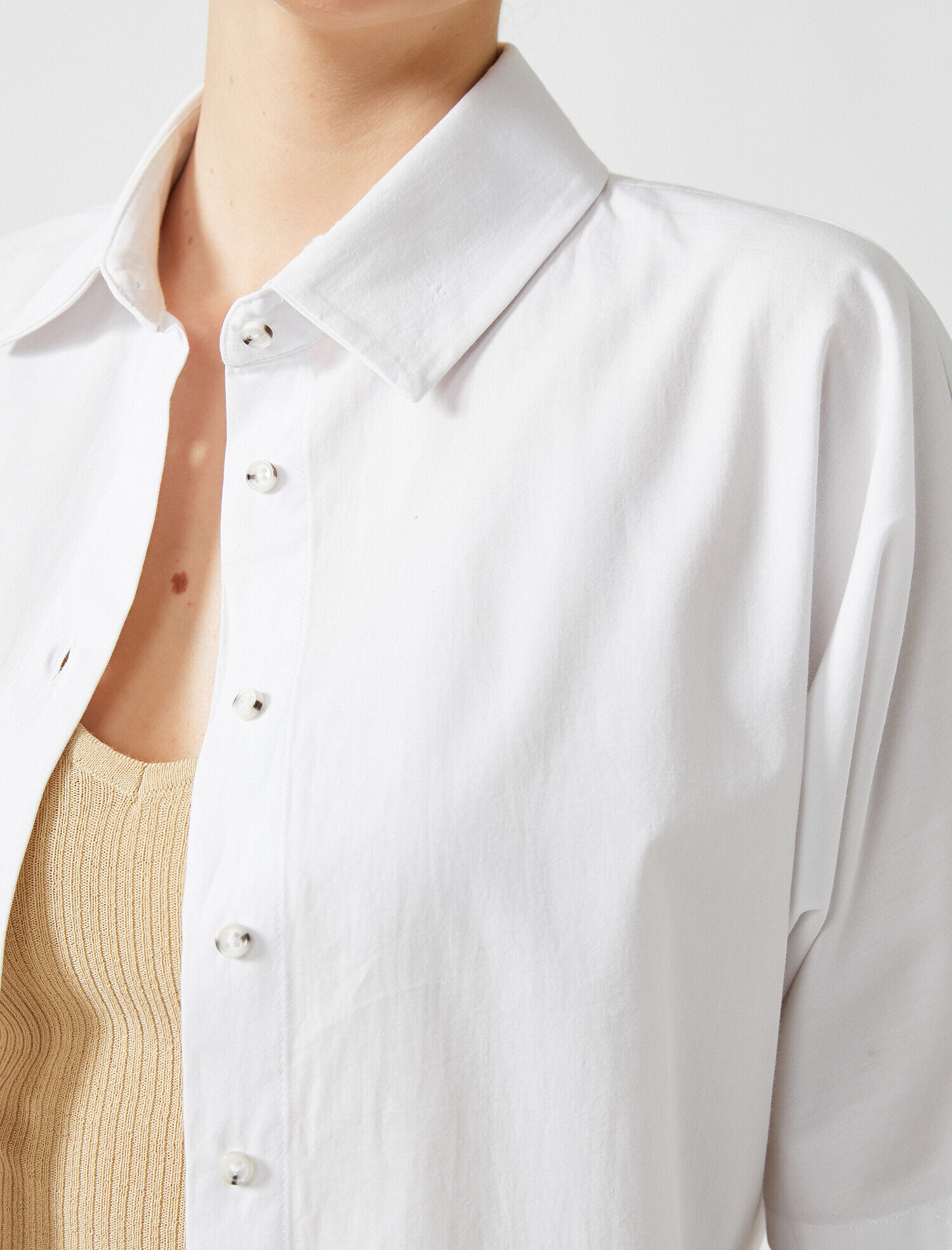   Poplin Gömlek Kısa Kollu Oversize