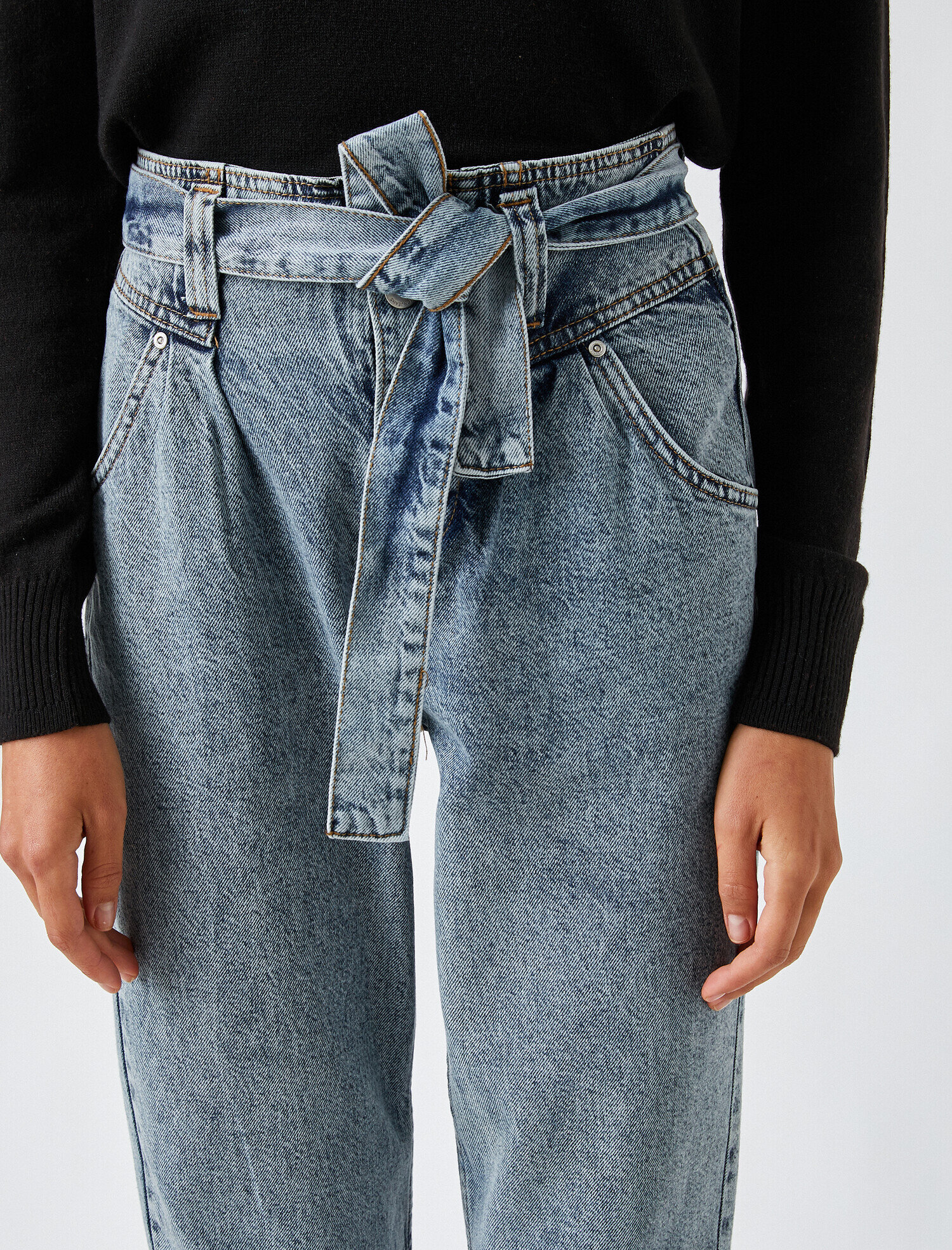   Yüksek Bel Normal Paça Kot Pantolon - Mom Jean