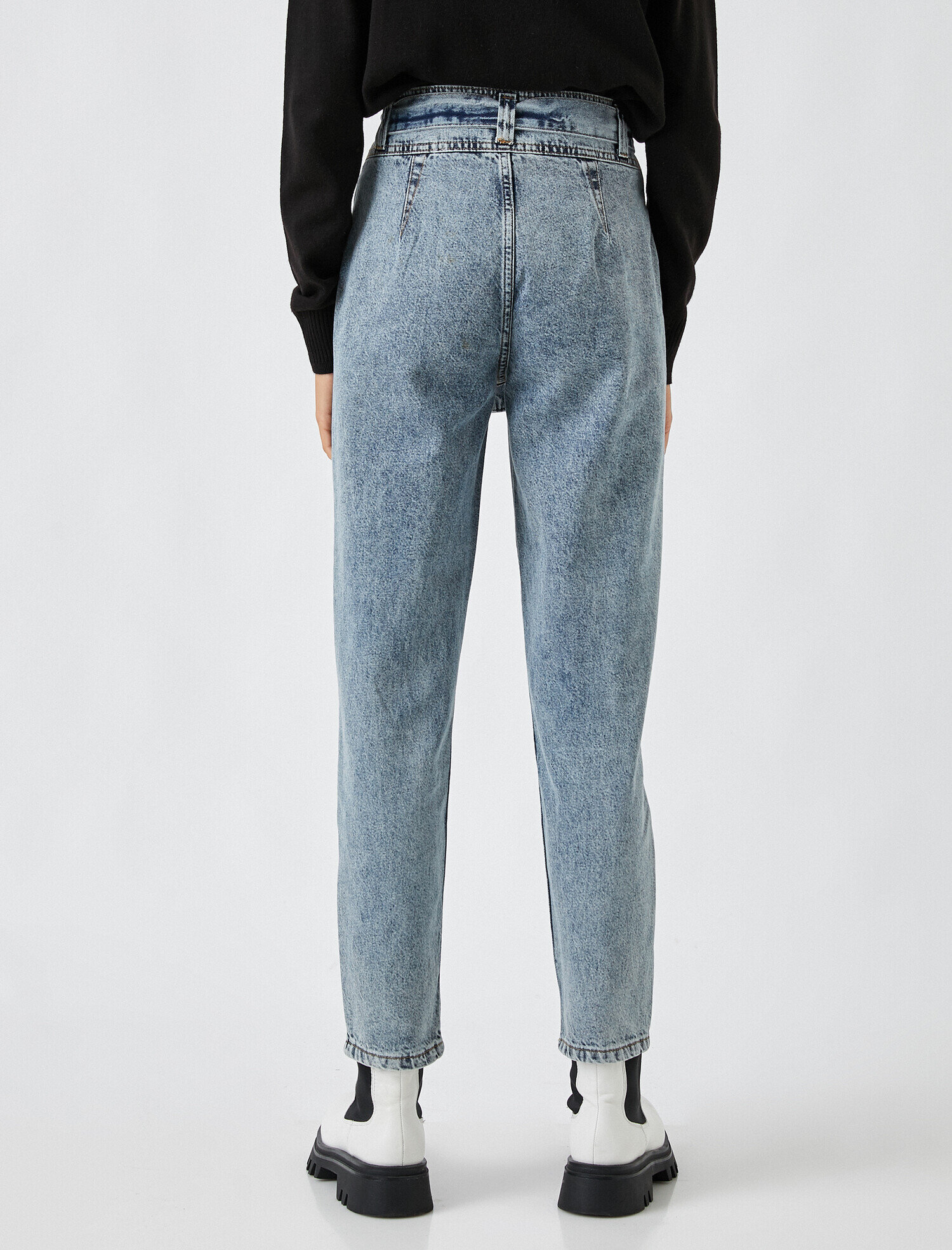   Yüksek Bel Normal Paça Kot Pantolon - Mom Jean