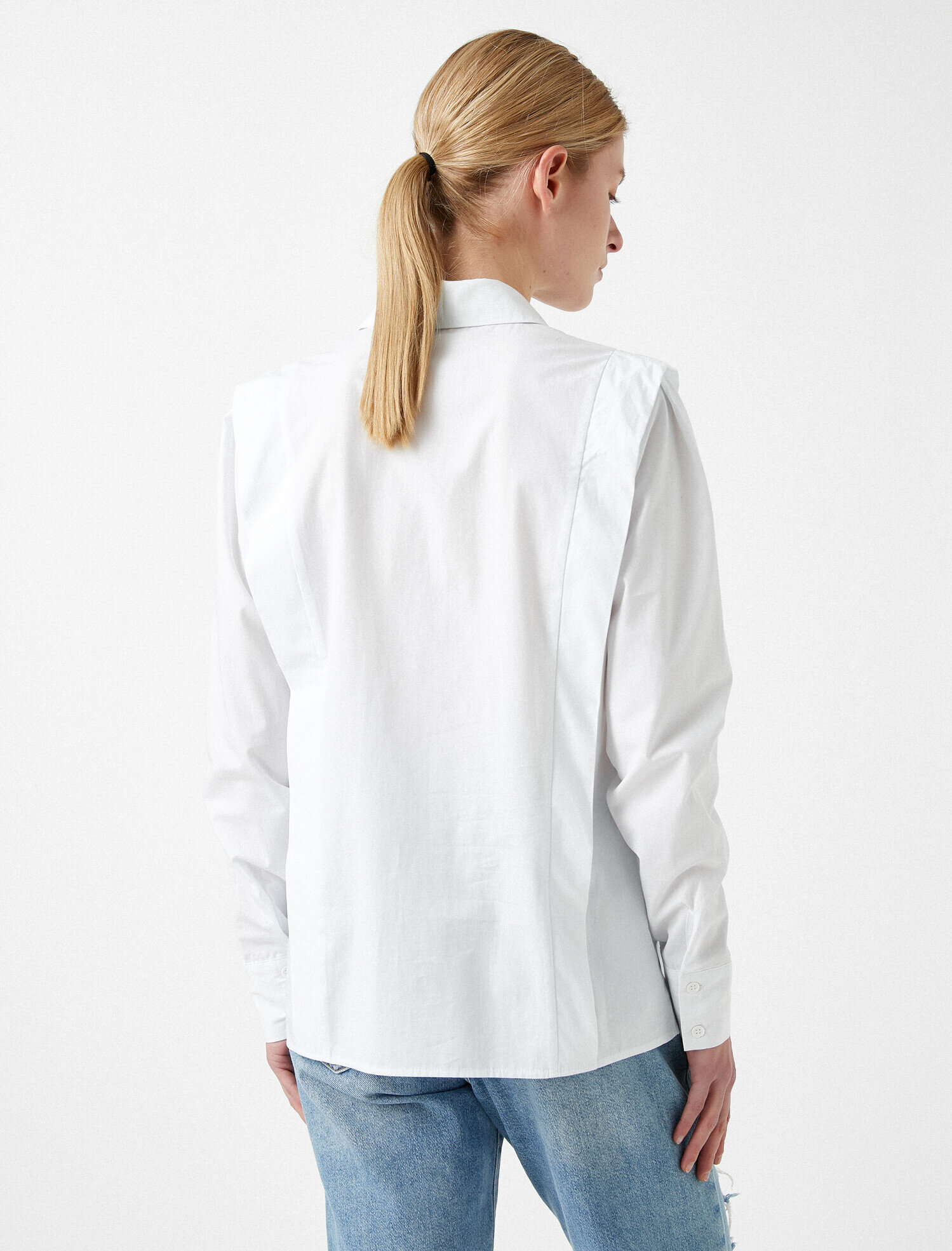Oversize  Gömlek Poplin Omuz Detaylı Pamuklu