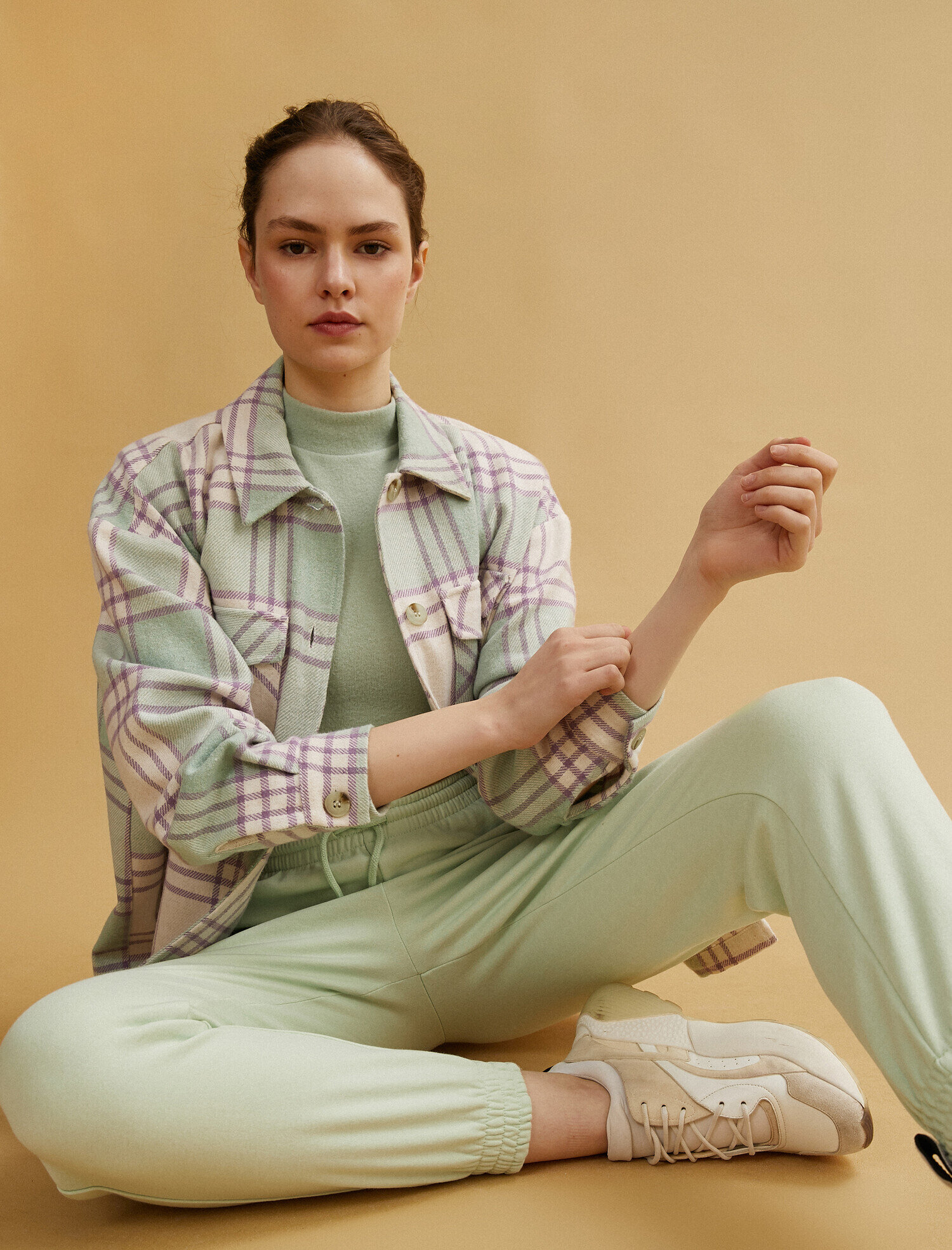   Ekose Gömlek Cepli Oversize