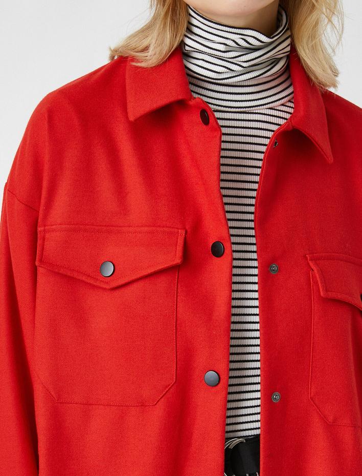  Çıtçıtlı Cepli Gömlek Ceket