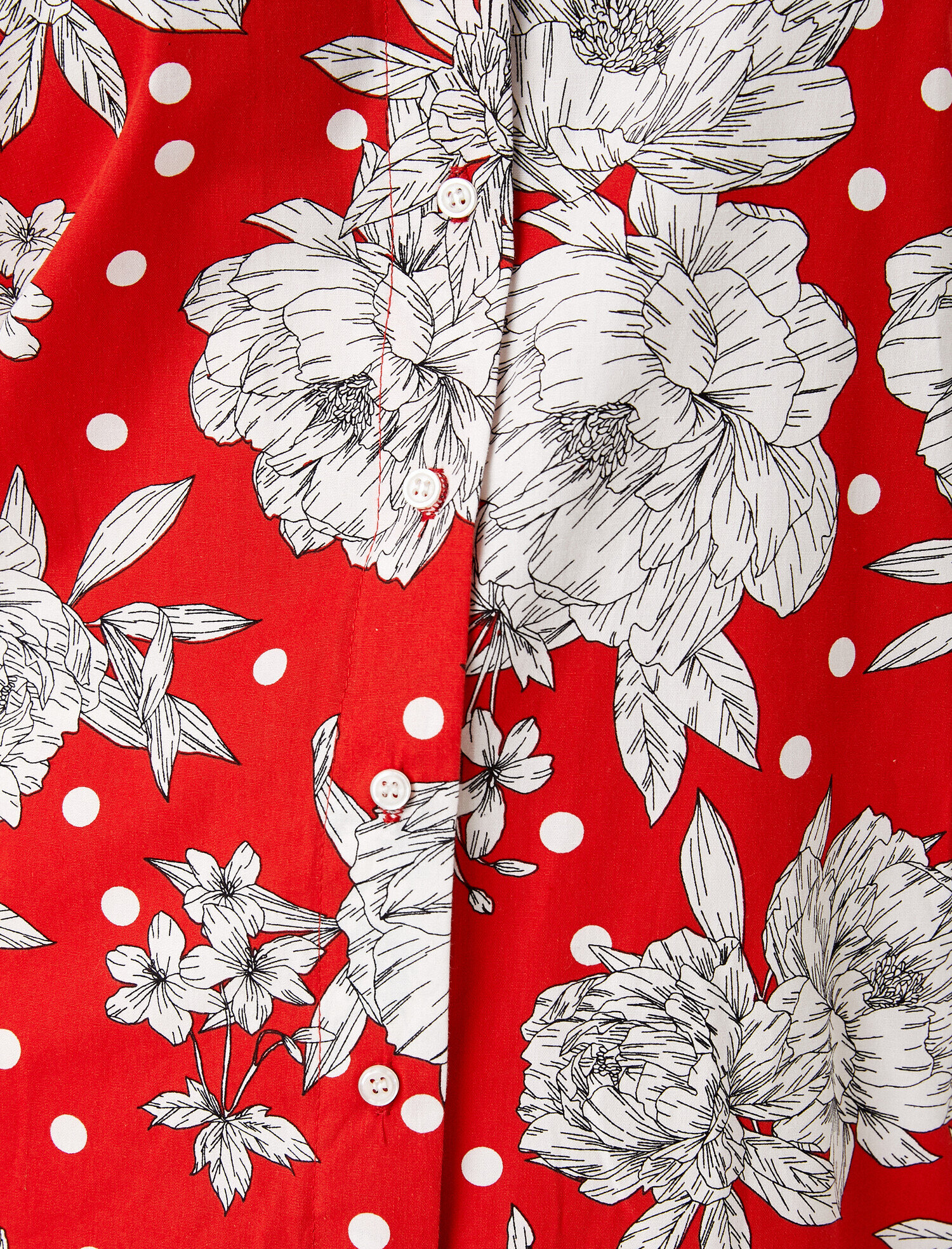   Çiçek Desenli Gömlek Uzun Kollu Pamuklu