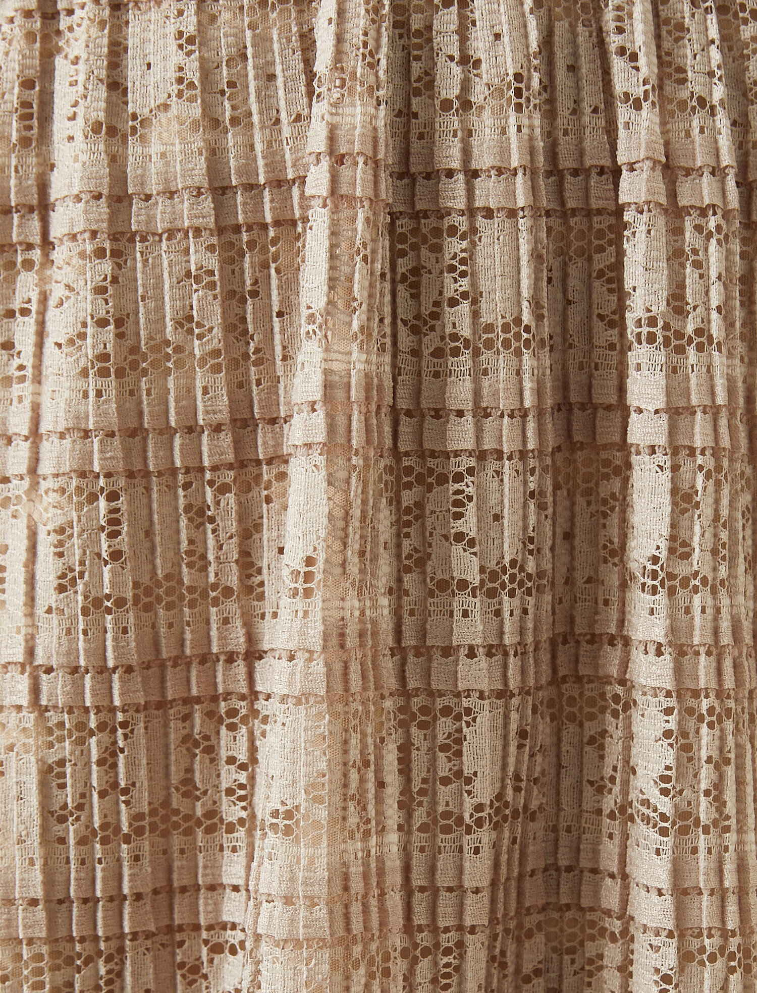   Pileli Dantel Görünümlü Midi Boy Etek