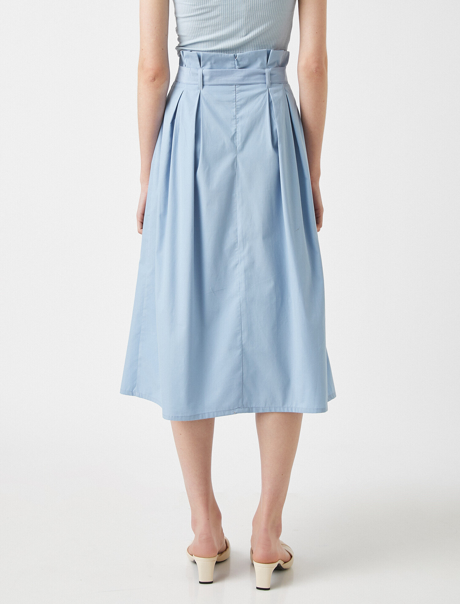   Midi Etek Kuşaklı Pamuklu