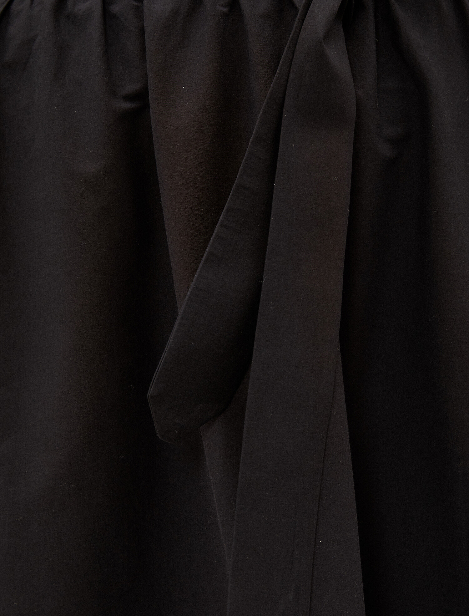   Poplin Etek Uzun Belden Bağlamalı Pamuklu