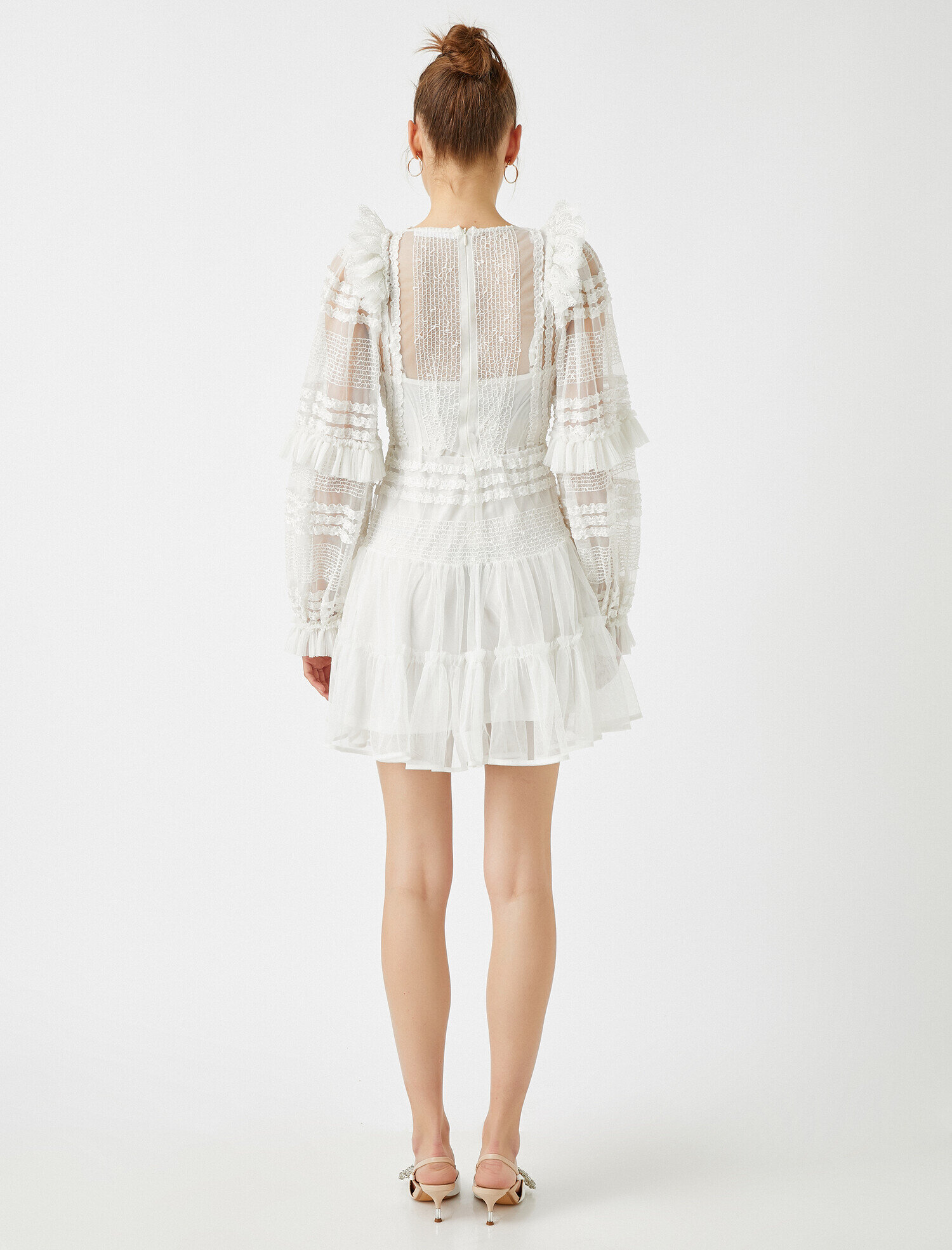   Dantel Detayli Tüllü Elbise