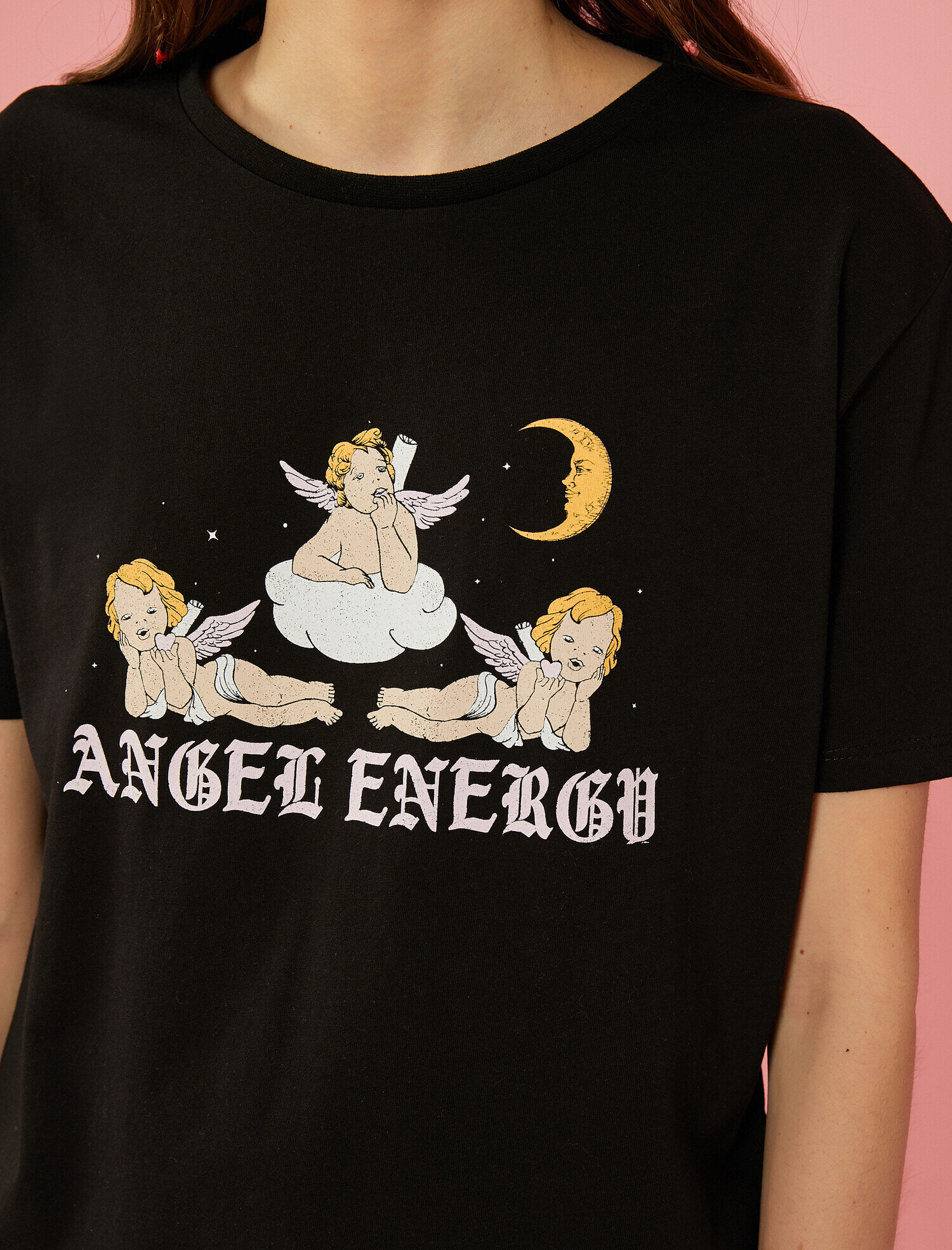   Baskılı Tişört Bisiklet Yaka Pamuklu