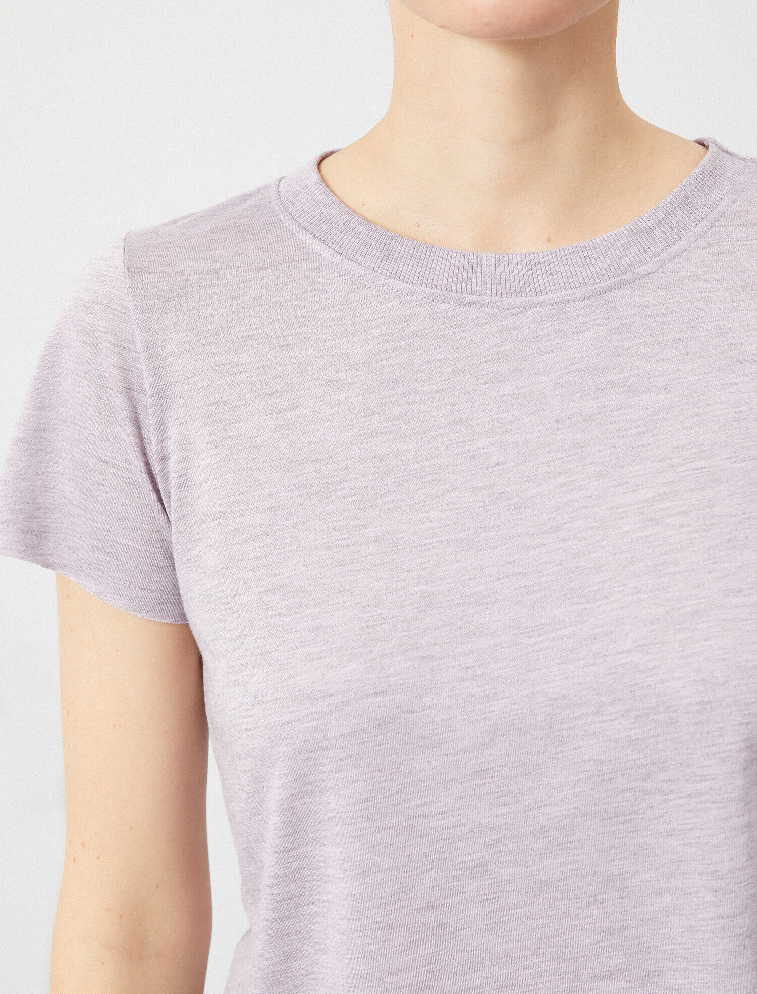   Crop Tişört Bisiklet Yaka Basic