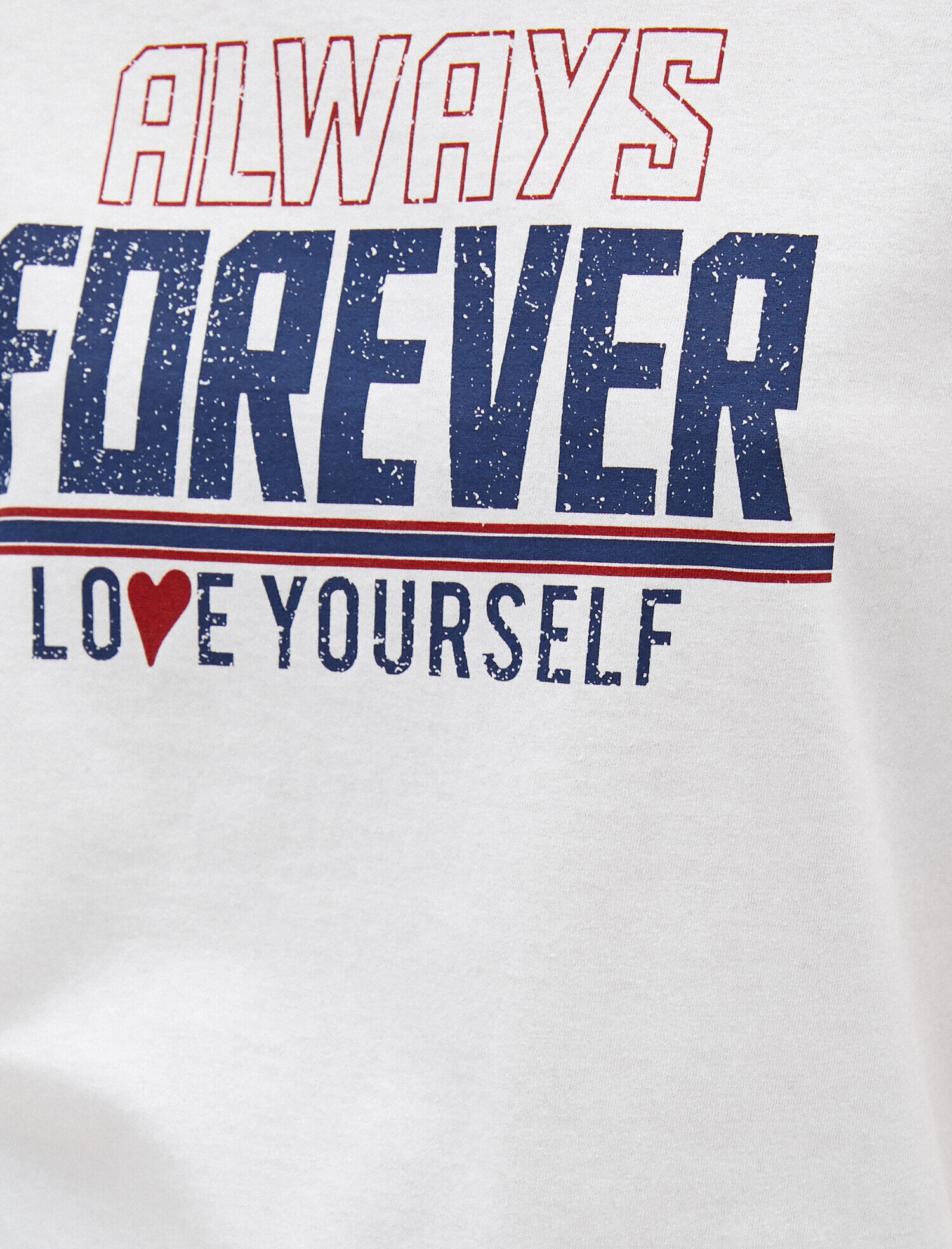   Slogan Tişört Pamuklu Bisiklet Yaka