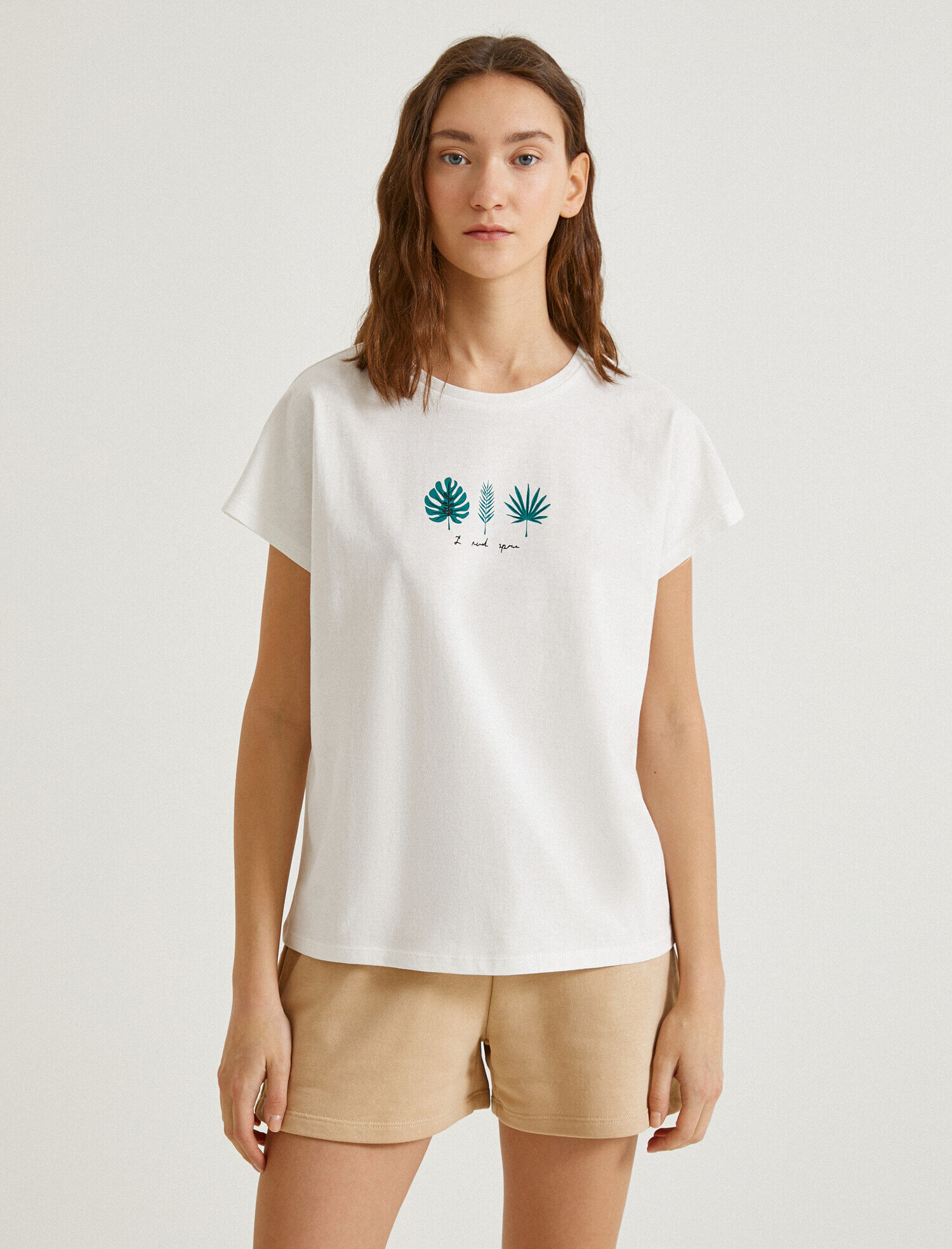   Kısa Kollu Tişört Baskılı Pamuklu