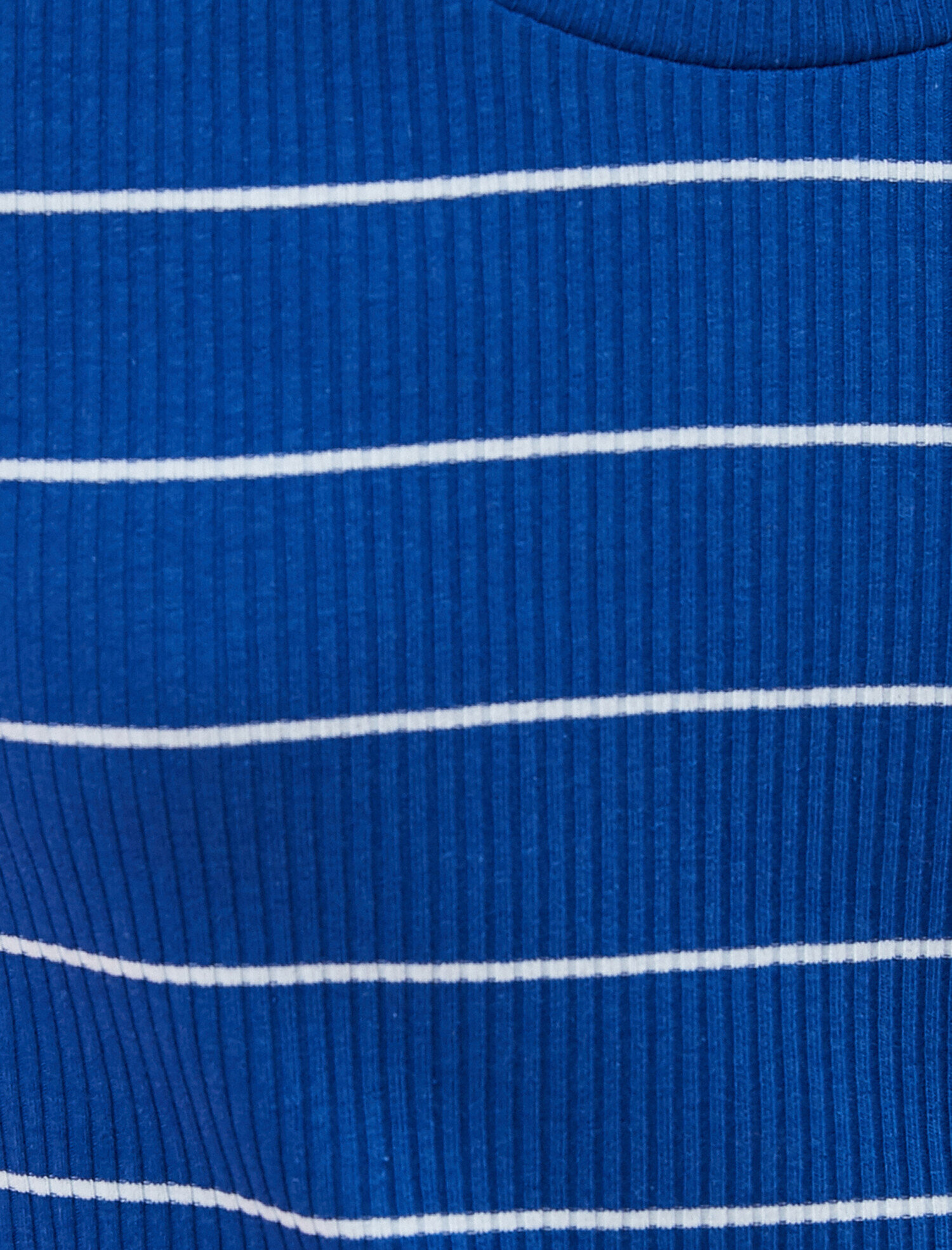   Çizgili Tişört Bisiklet Yaka