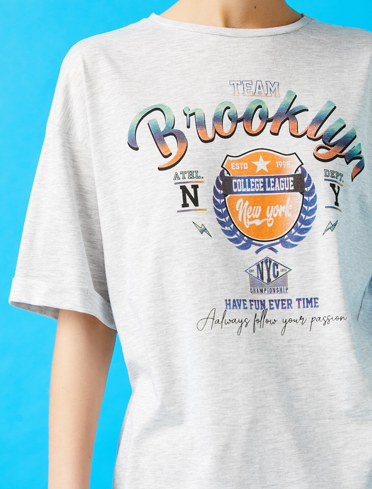   Baskılı Tişört Pamuklu Oversize