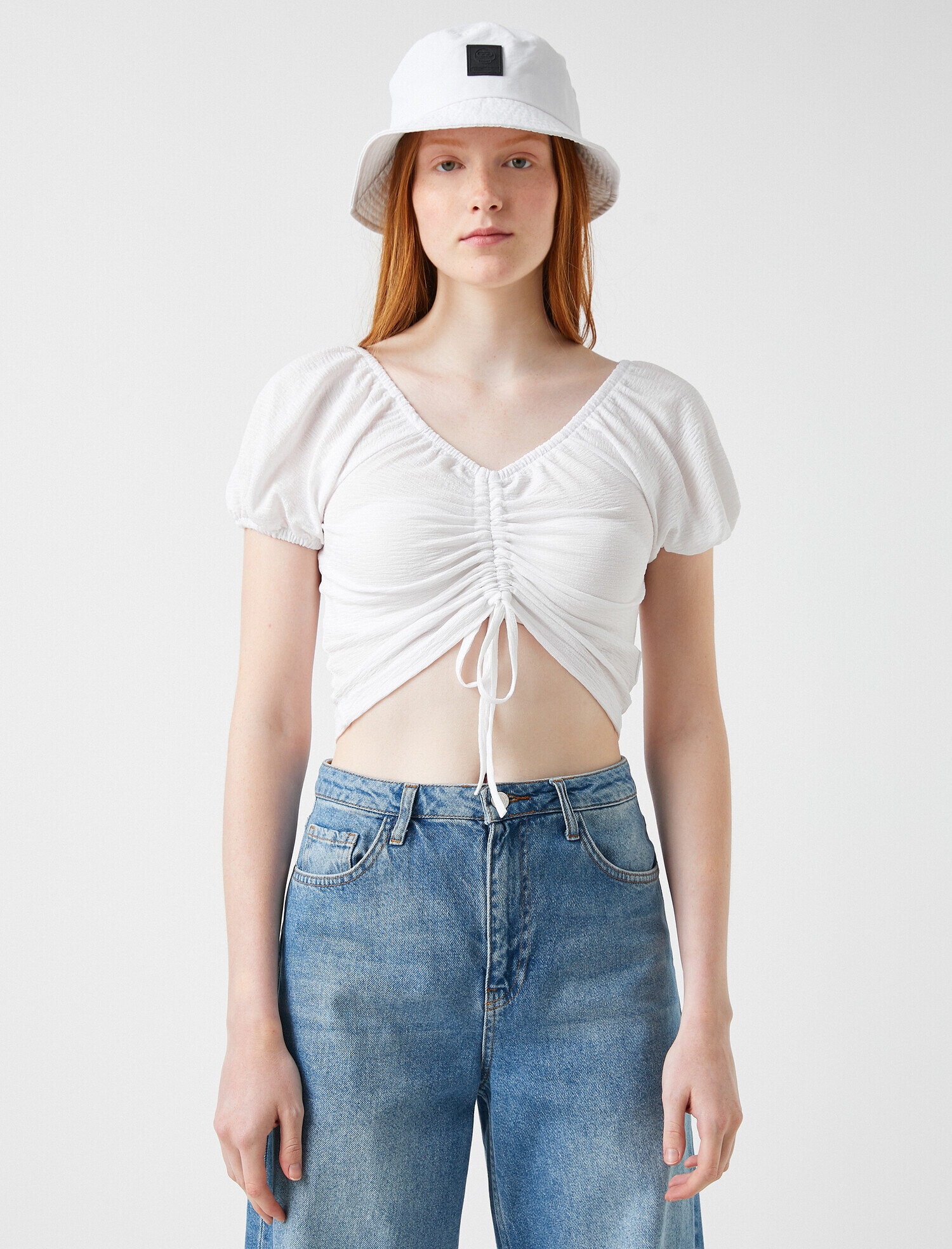   Crop Tişört Büzgülü