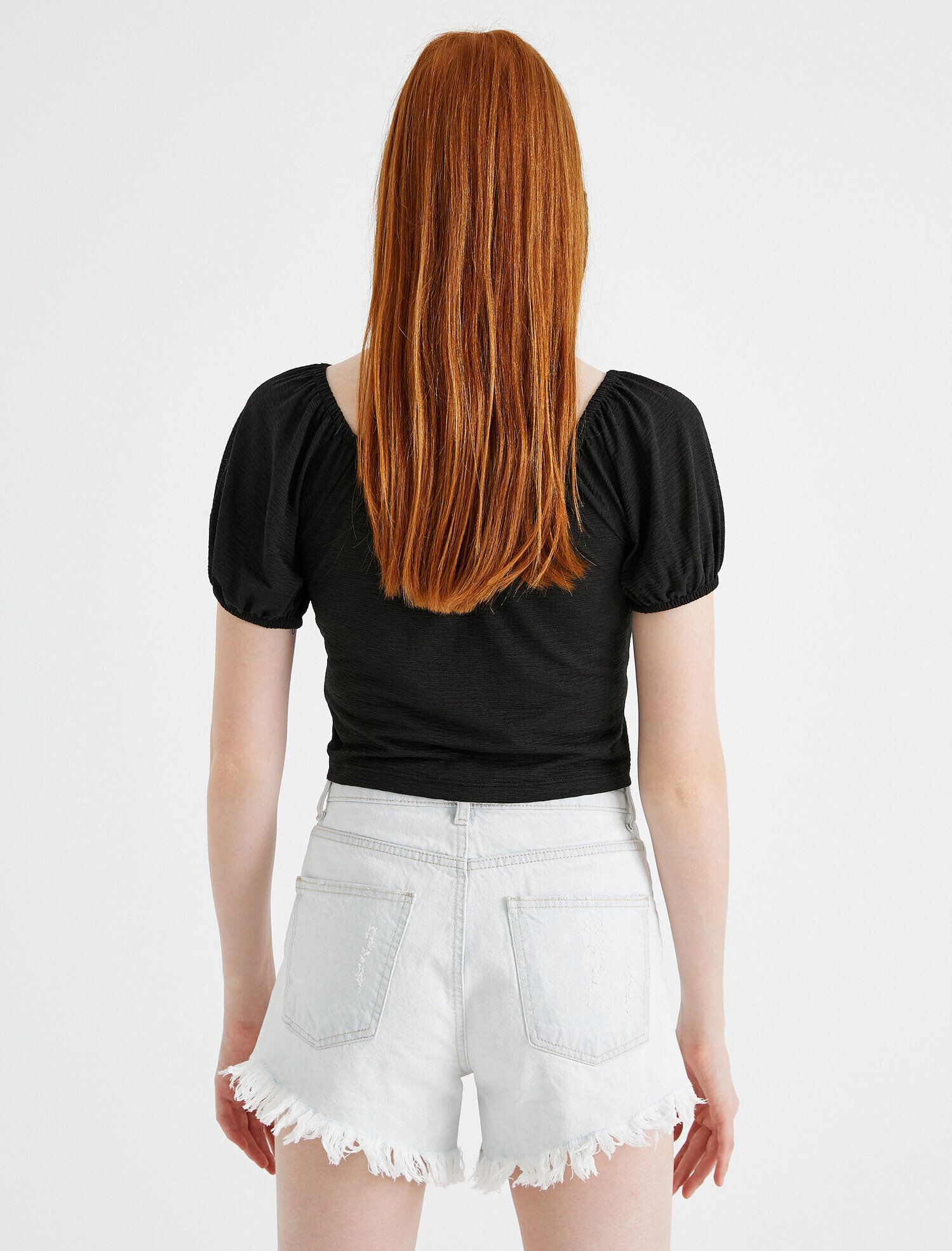   Crop Tişört Büzgülü