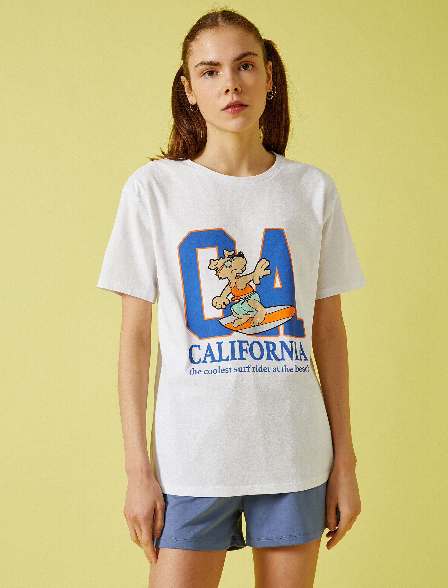   Yazılı Baskılı Tişört Bisiklet Yaka Pamuklu