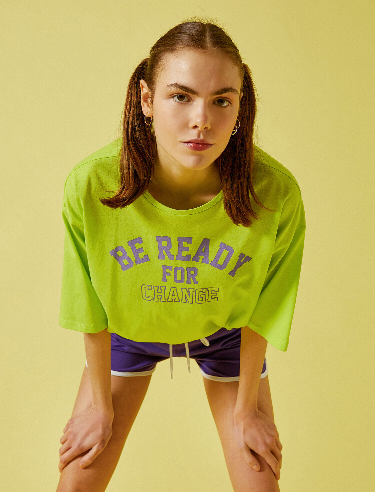   Oversize Tişört Yazılı Baskılı