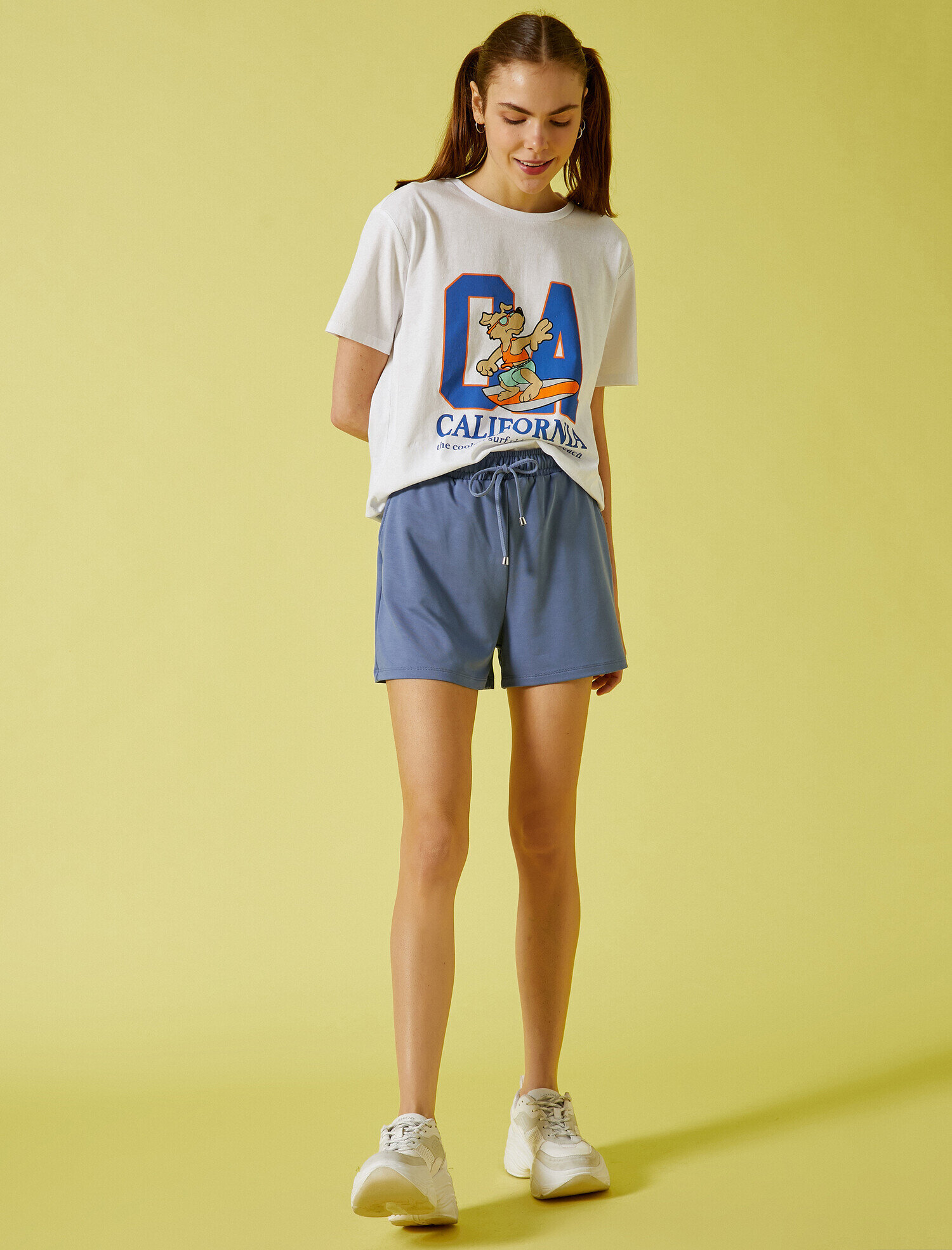   Yazılı Baskılı Tişört Bisiklet Yaka Pamuklu