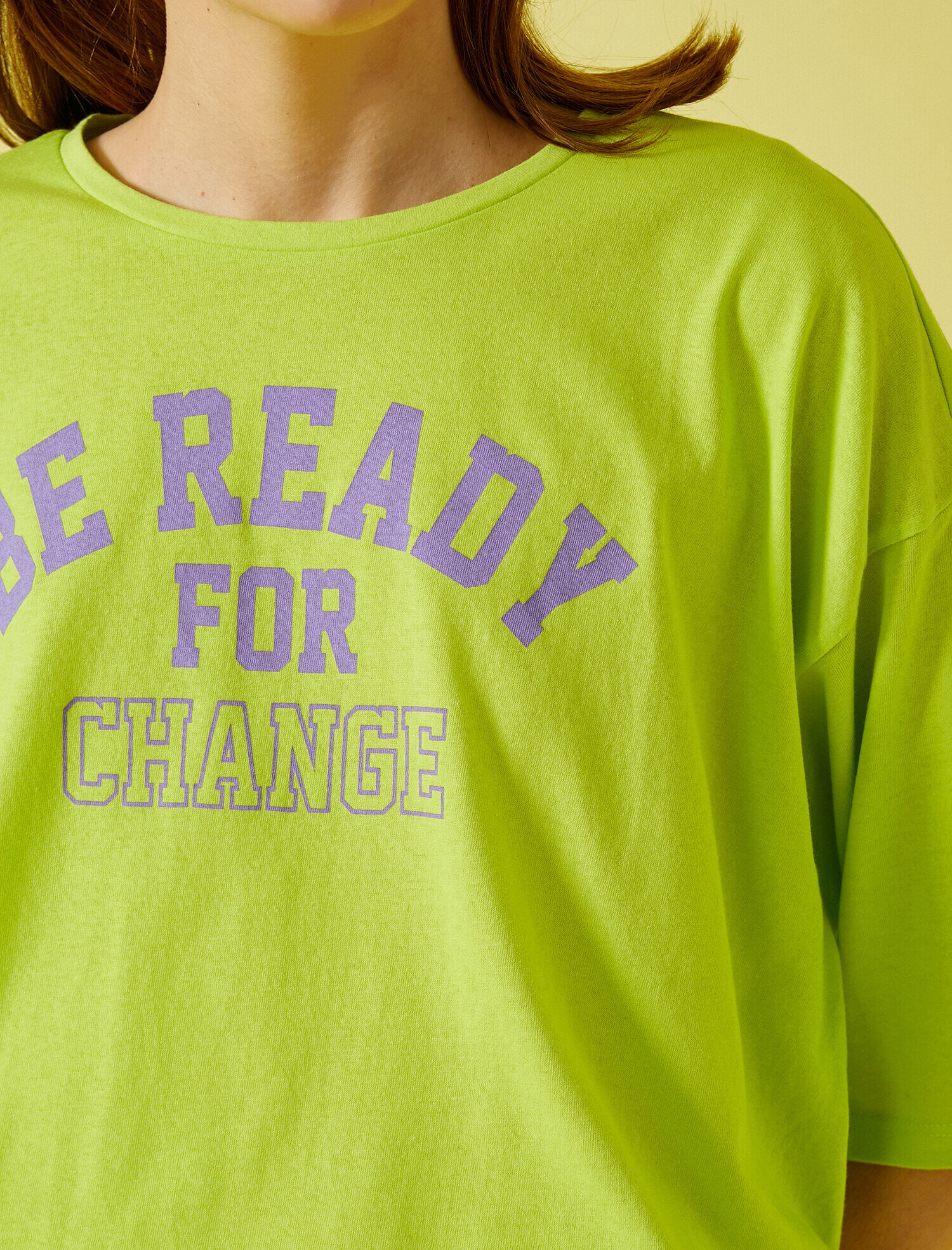   Oversize Tişört Yazılı Baskılı