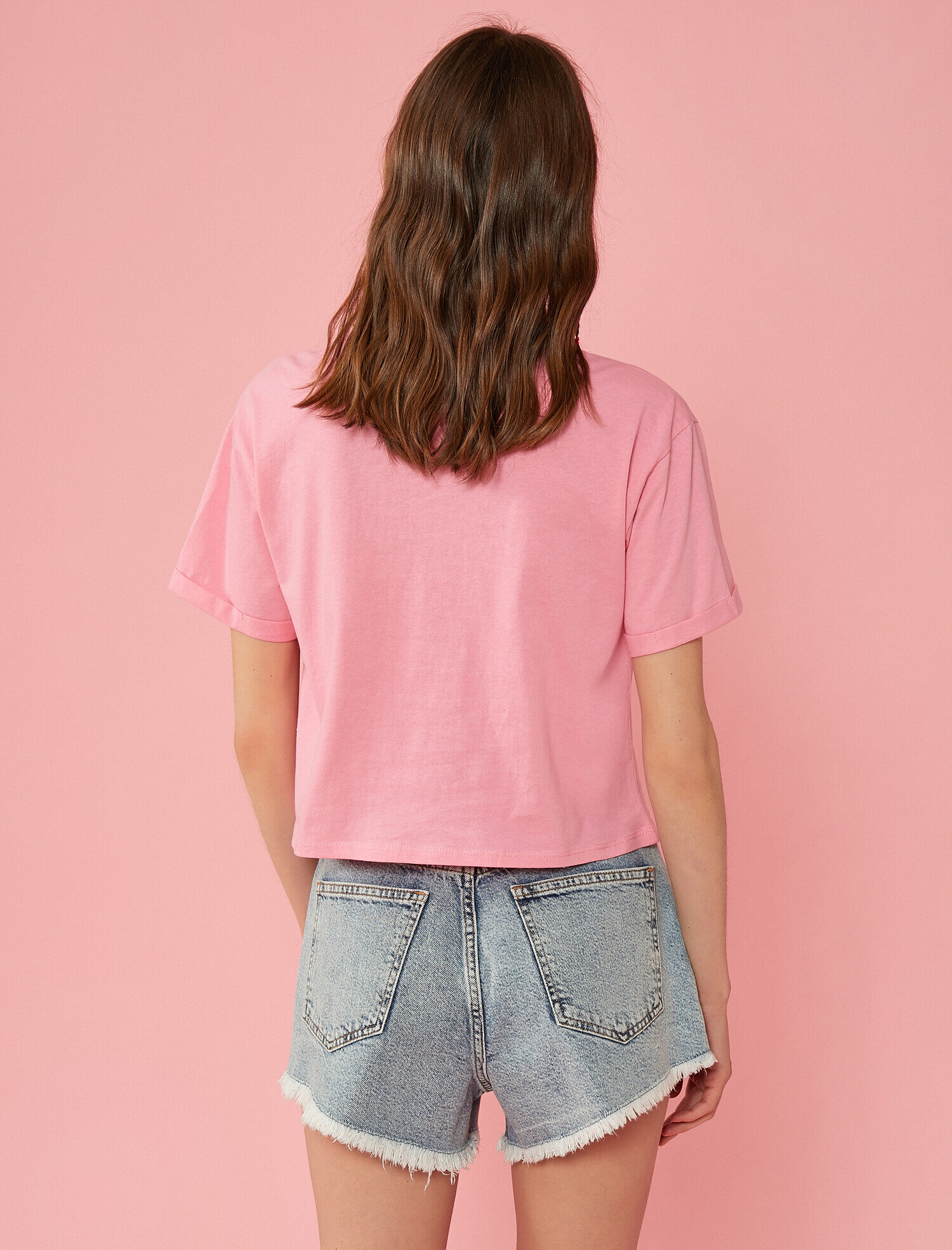   Baskılı Tişört Bisiklet Yaka