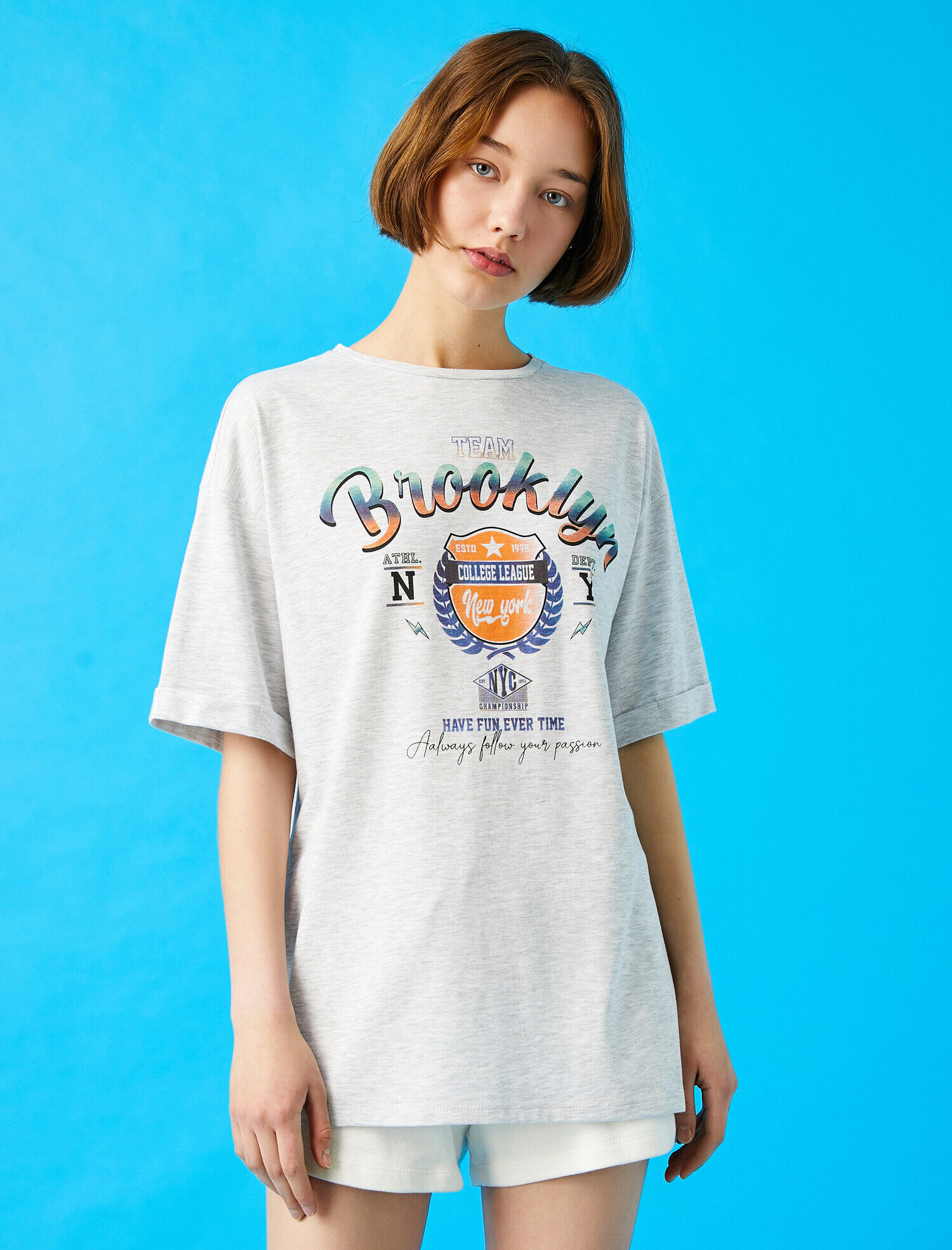   Baskılı Tişört Pamuklu Oversize