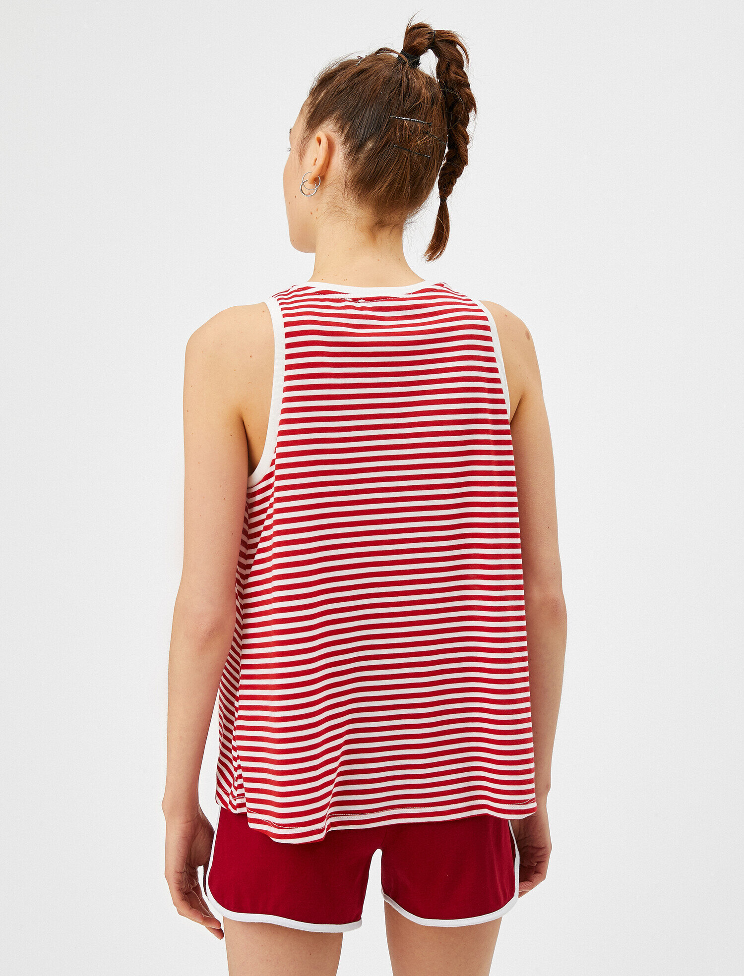   Çizgili Atlet Basic Halter Yaka Tanktop