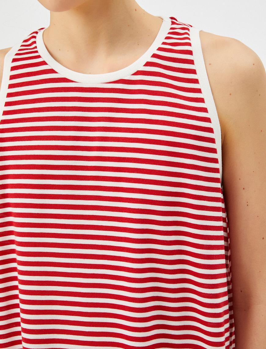   Çizgili Atlet Basic Halter Yaka Tanktop