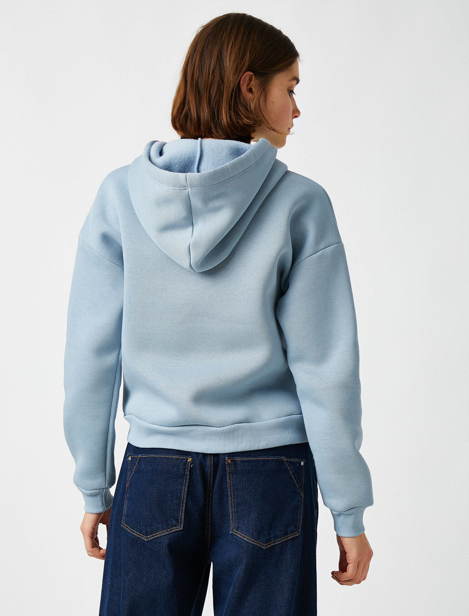   Pamuklu Kapüşonlu Yazılı Baskılı Sweatshirt