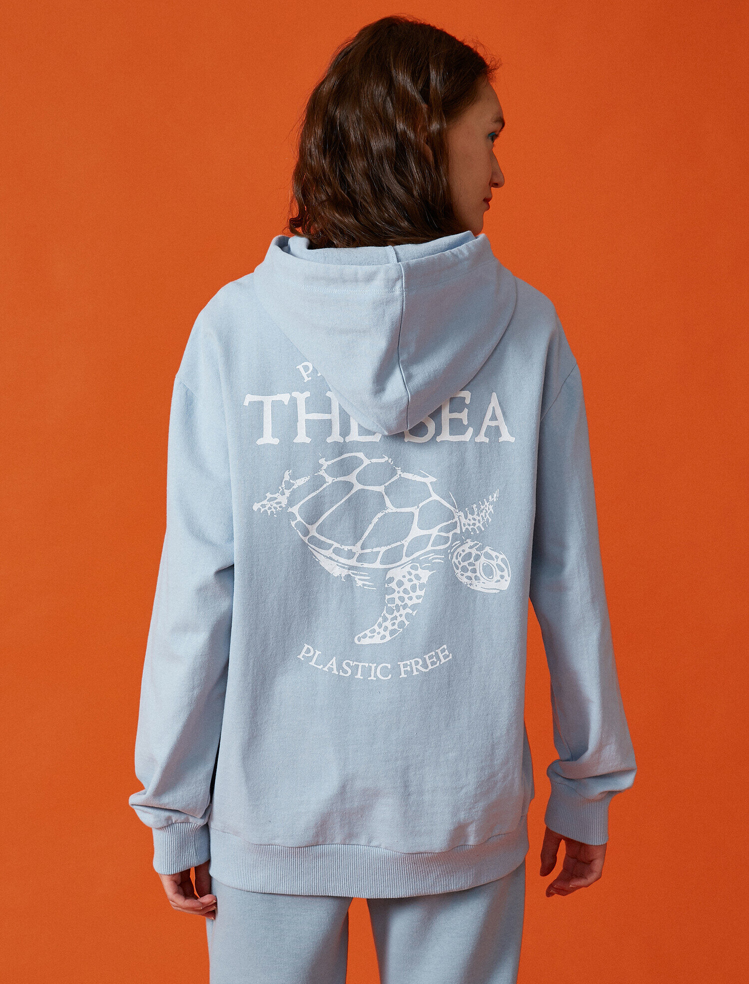   Kapüşonlu Yazılı Baskılı Sweatshirt Oversize