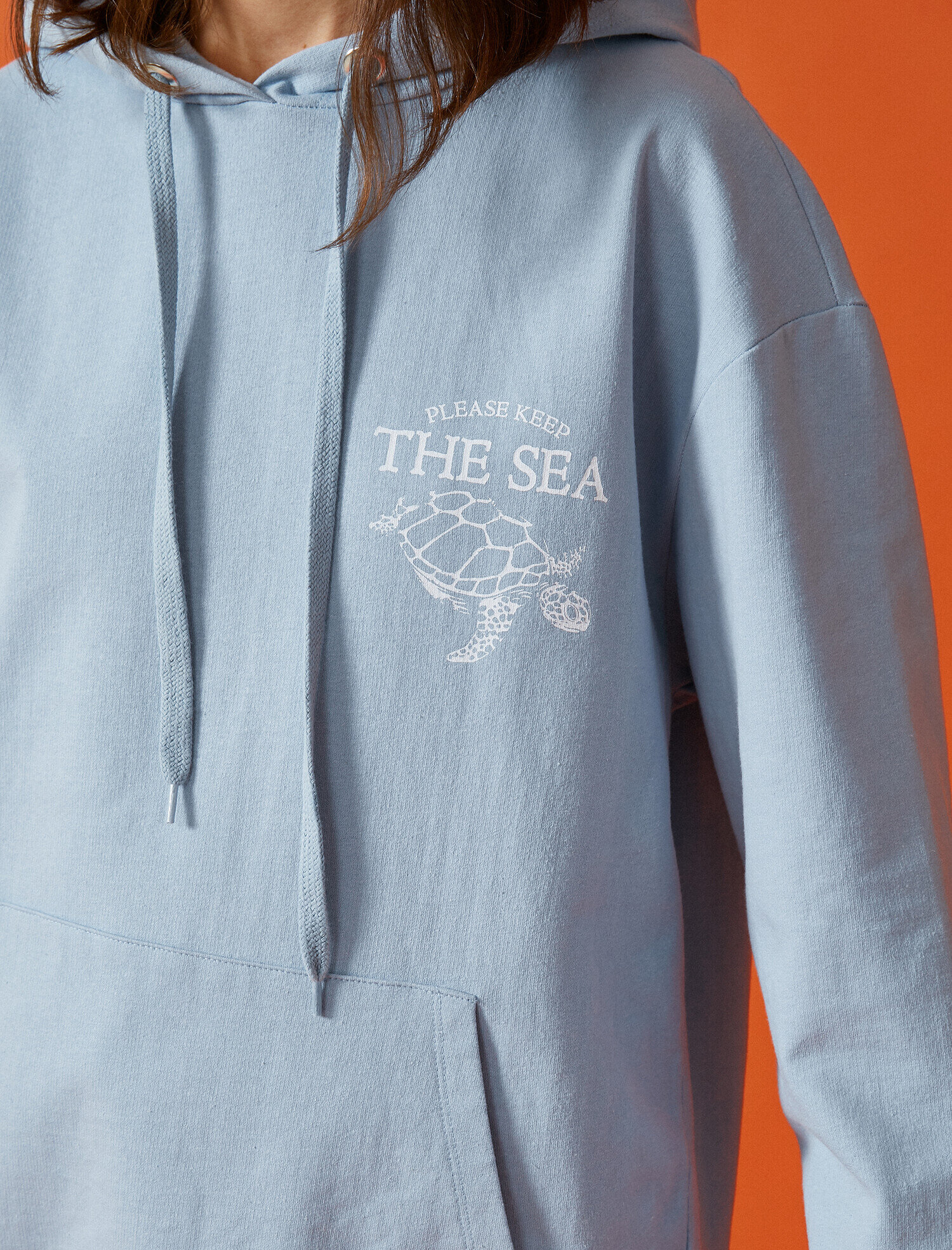   Kapüşonlu Yazılı Baskılı Sweatshirt Oversize