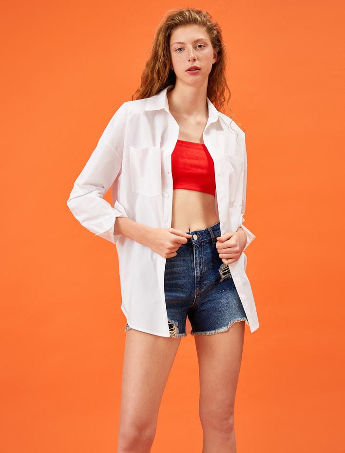  Oversize Gömlek Pamuklu