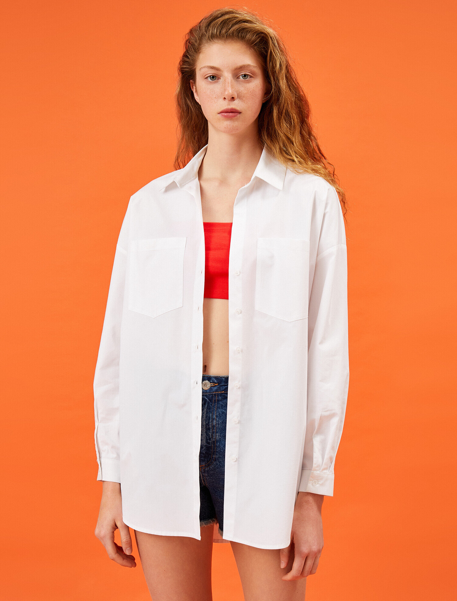   Oversize Gömlek Pamuklu