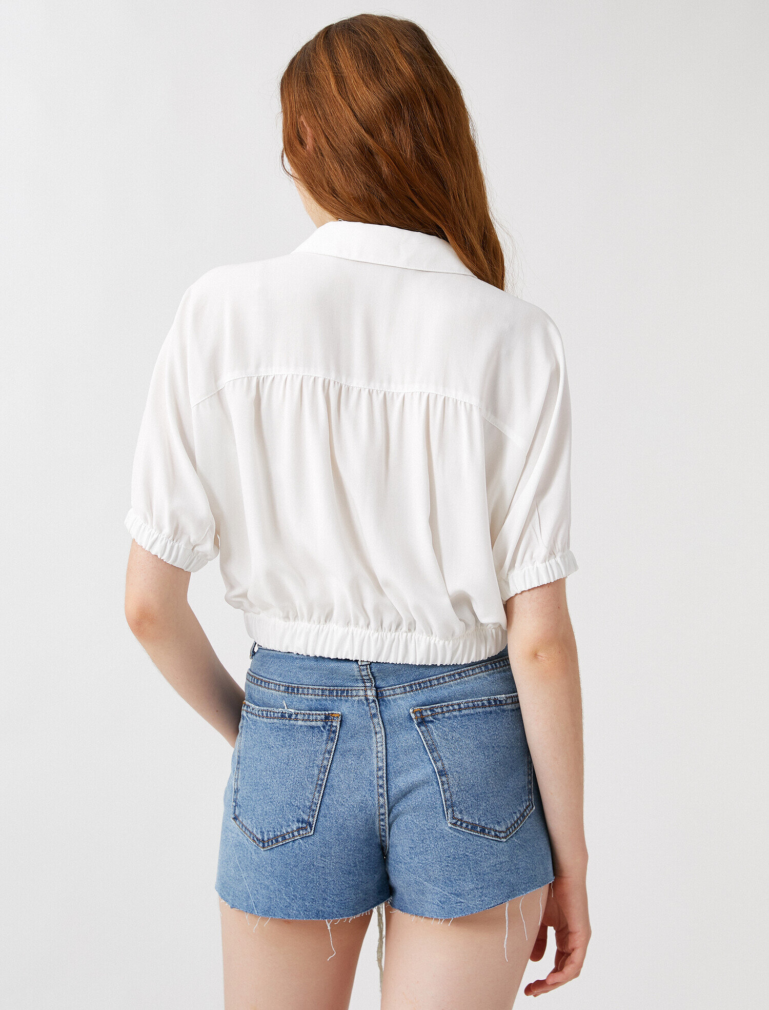   Belden Bağlamalı Gömlek Kısa Kollu