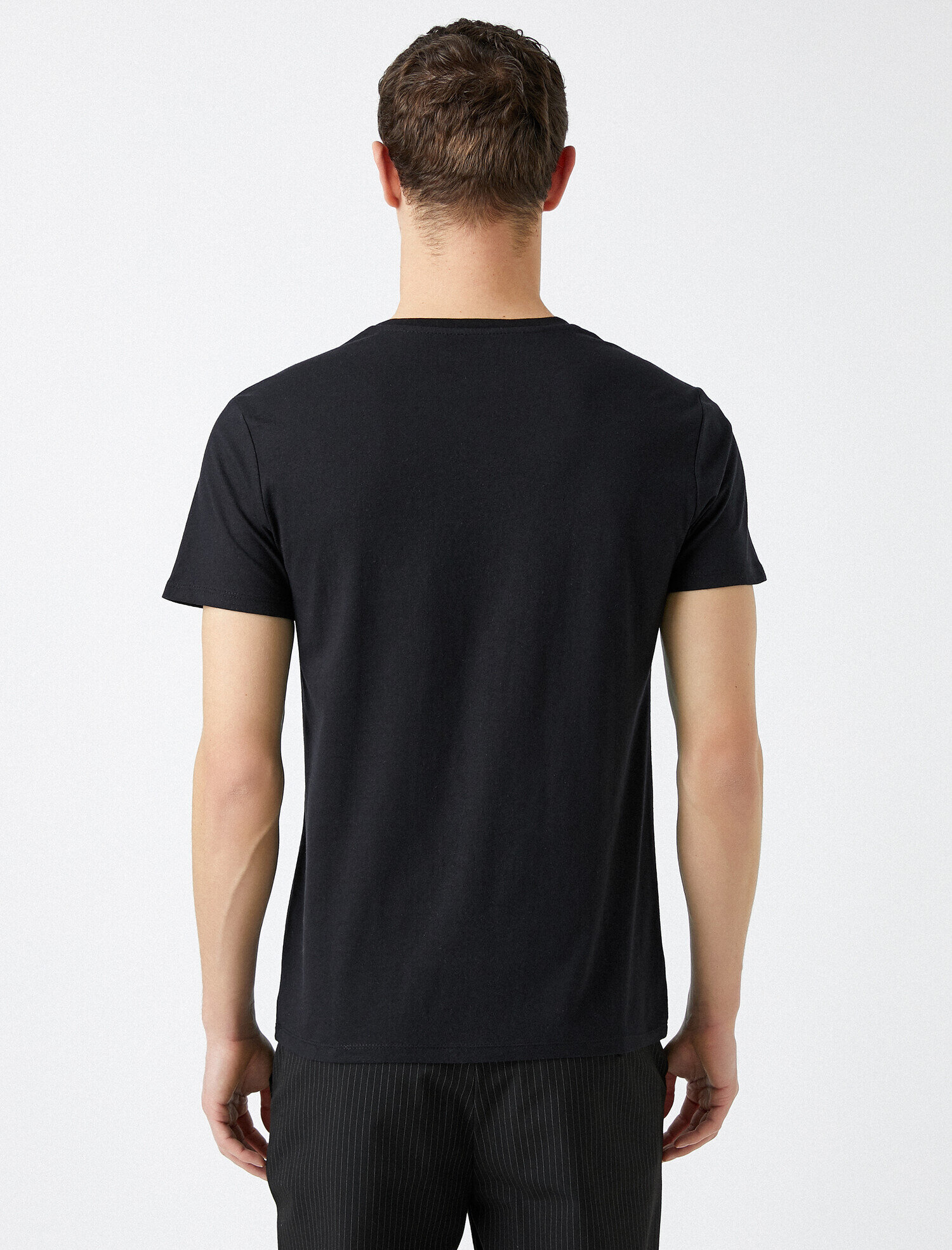   Yazılı Baskılı Tişört Kısa Kollu Bisiklet Yaka Pamuk