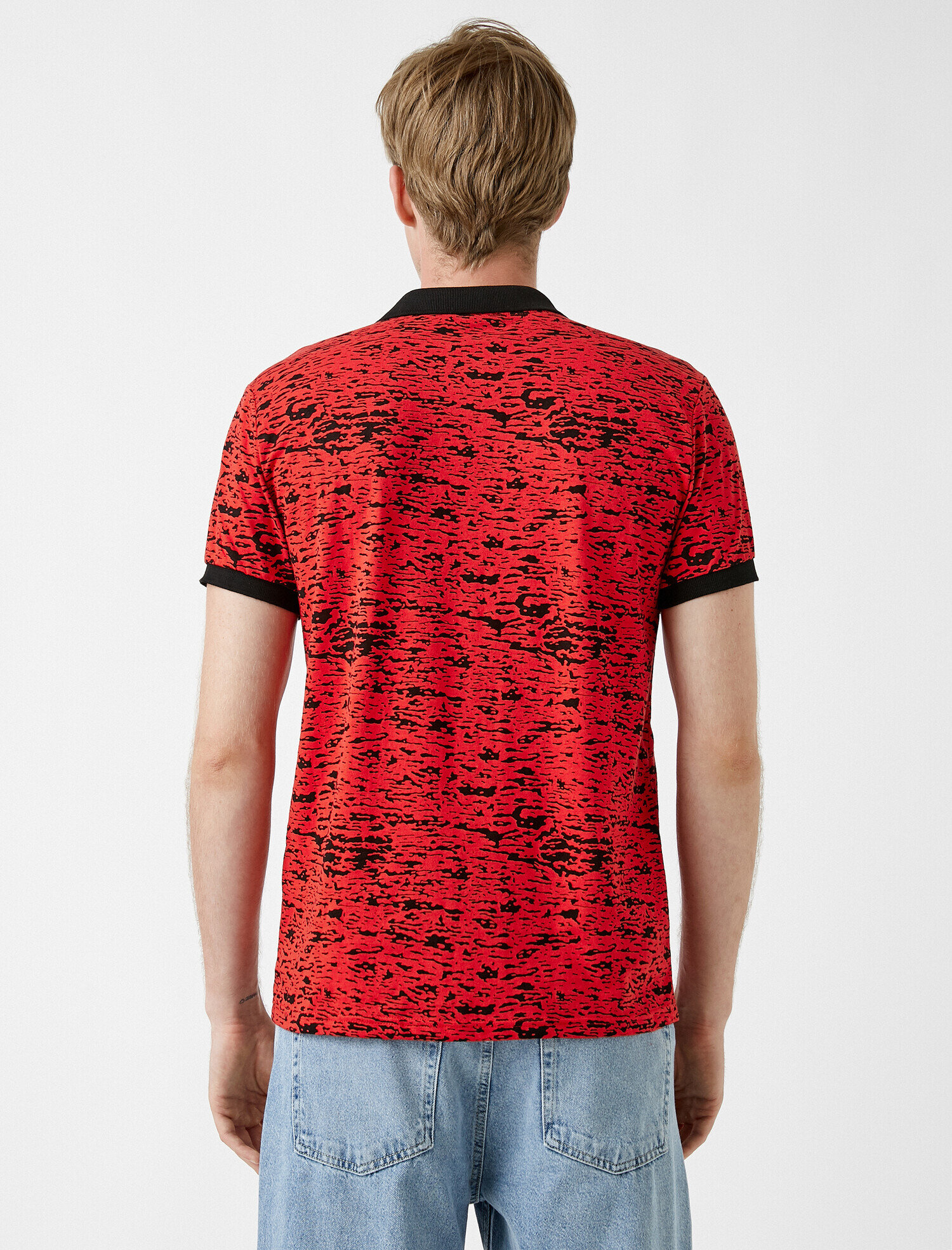   Desenli Polo Tişört Pamuklu