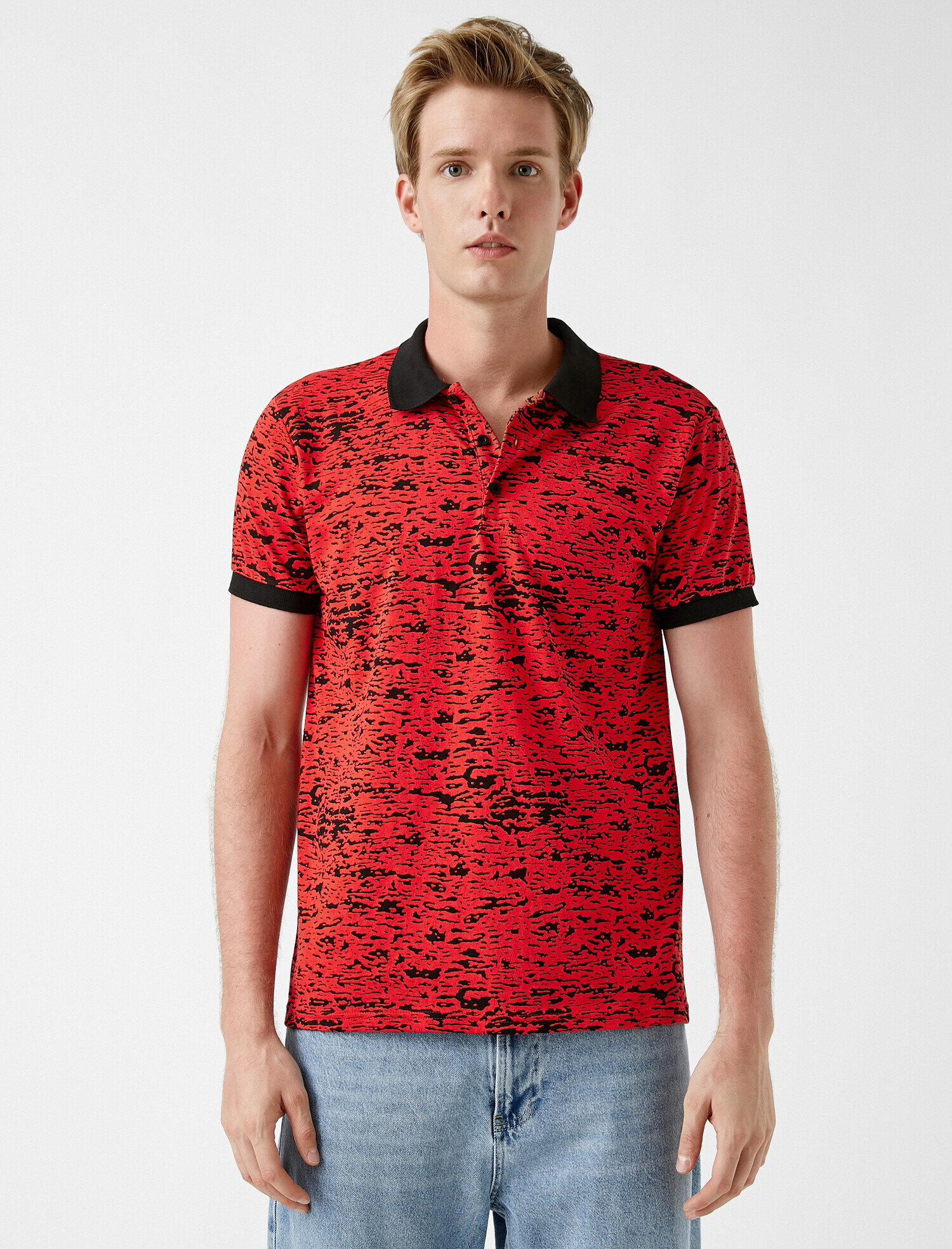   Desenli Polo Tişört Pamuklu