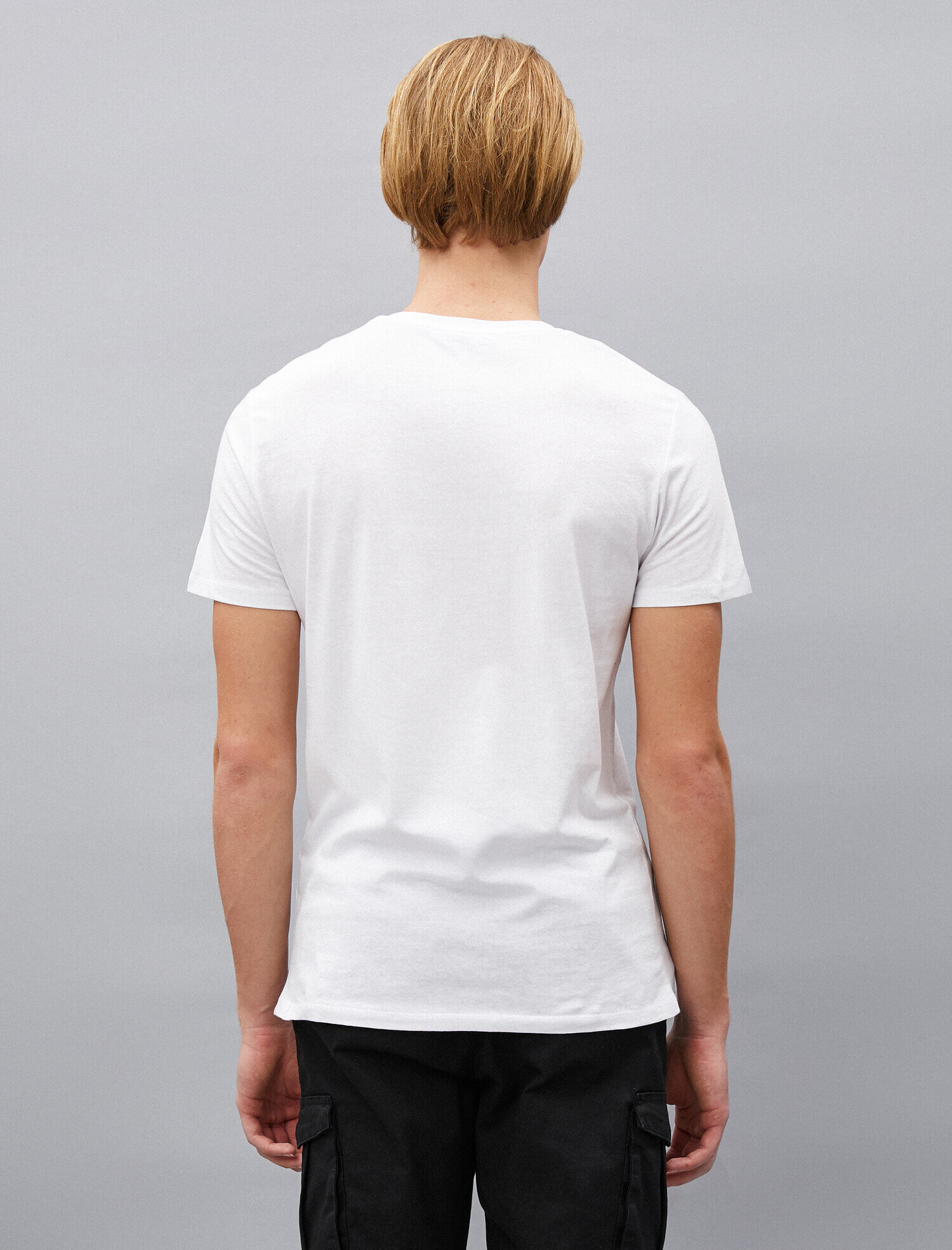 Pamuklu Baskılı Bisiklet Yaka Kısa Kollu Tişört