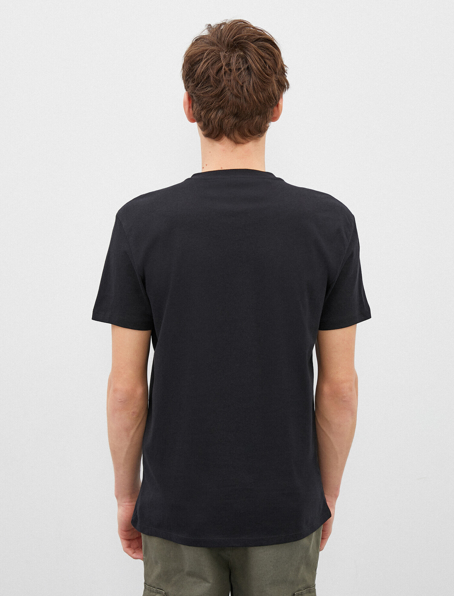   Yazılı Tişört Bisiklet Yaka Kısa Kollu Pamuklu